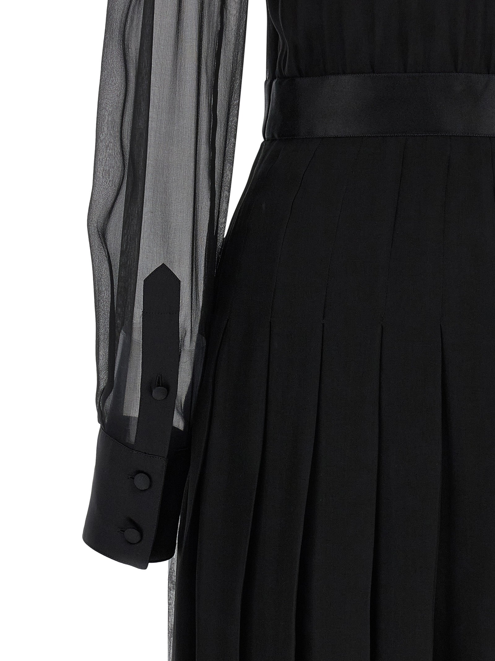 Dolce & Gabbana Black Silk Midi Women's Dress