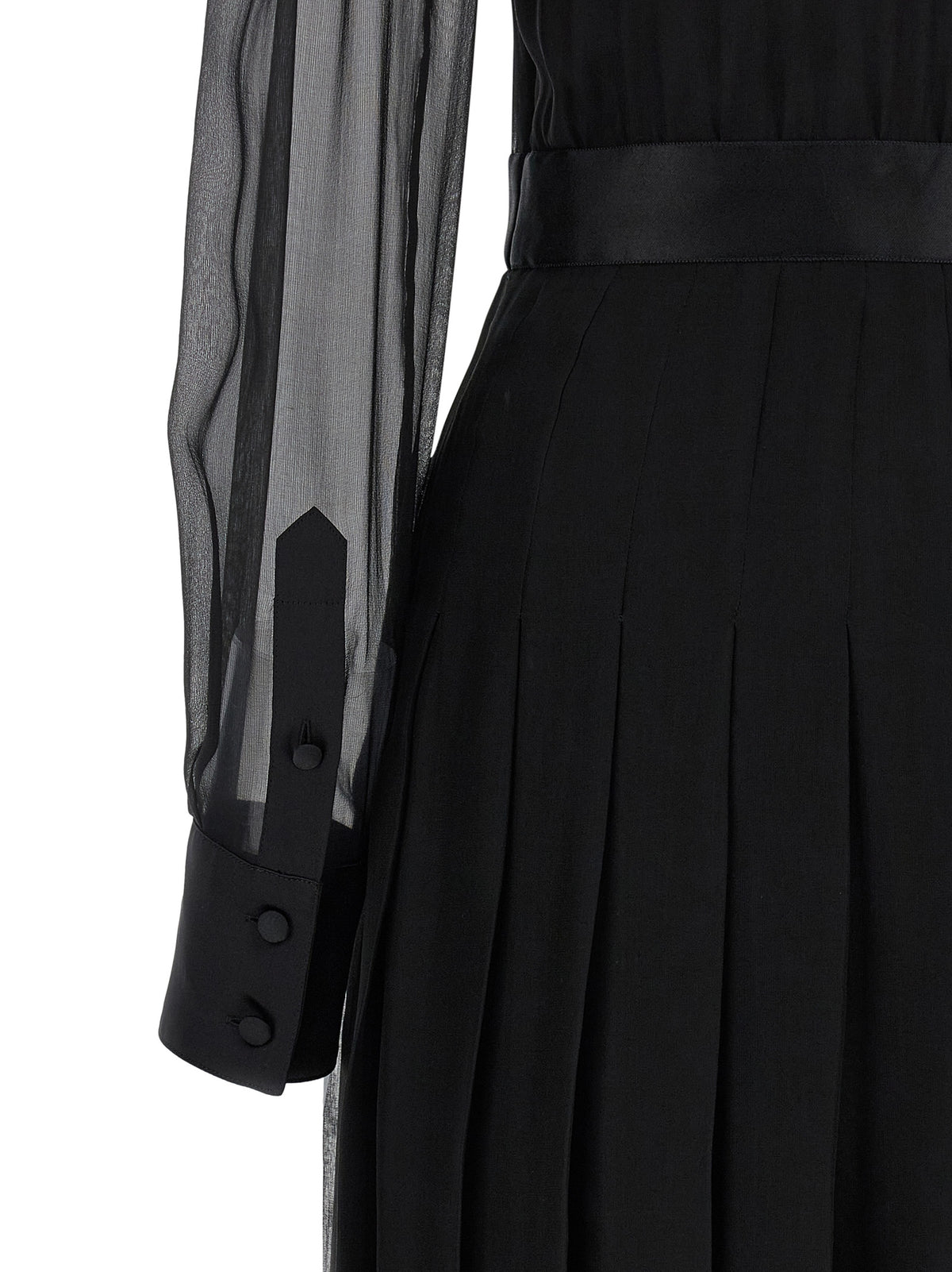 Dolce & Gabbana Black Silk Midi Women's Dress