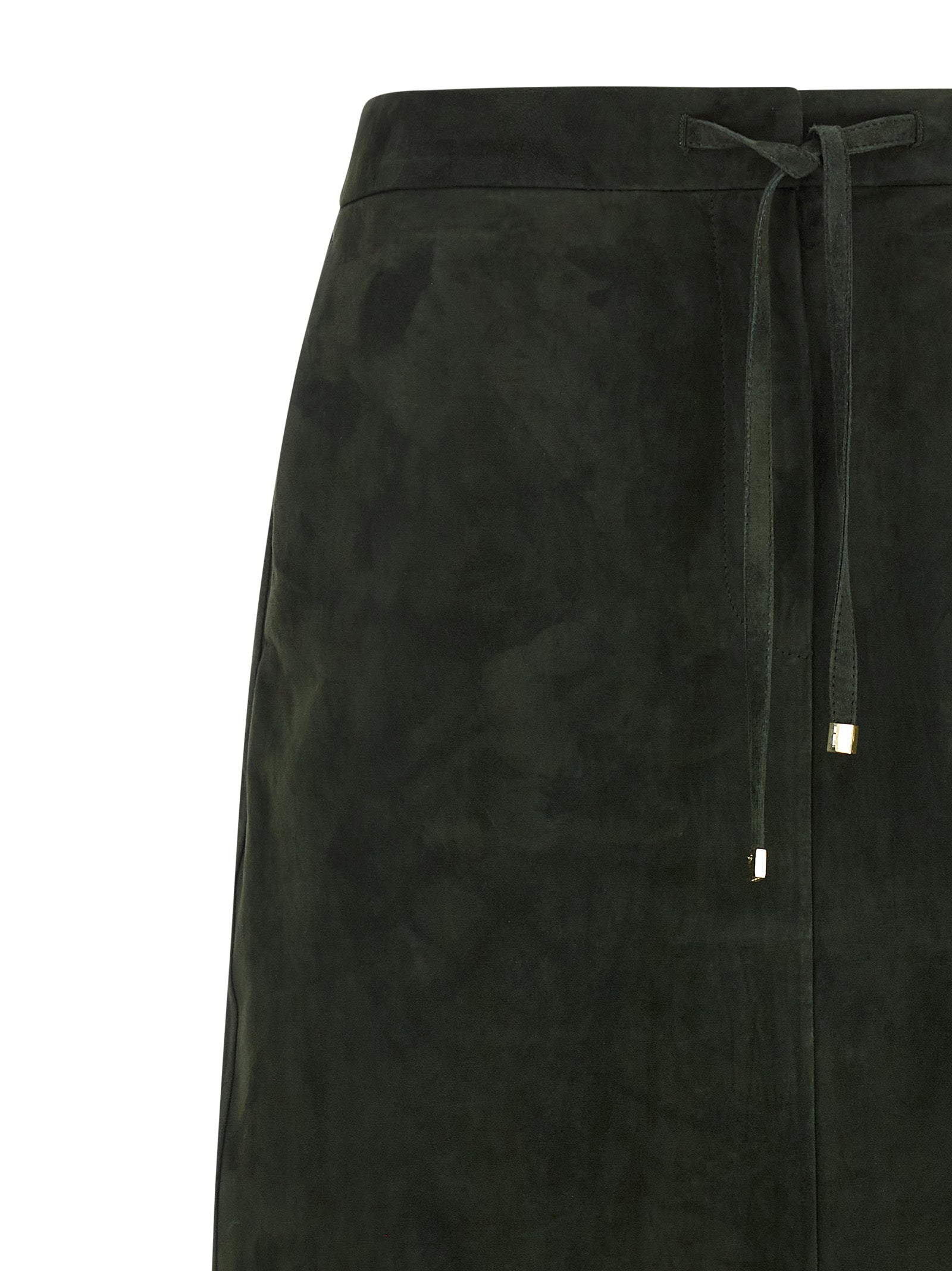 'S Max Mara Bicolor Lamb Leather Midi Women's Skirt