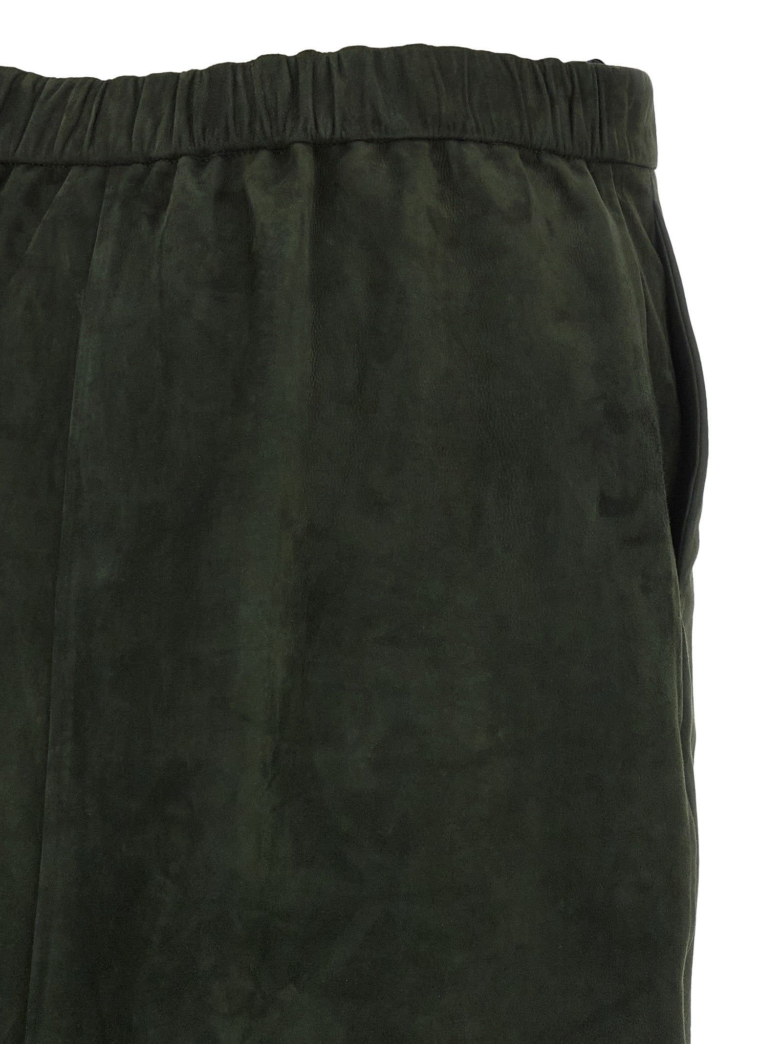 'S Max Mara Bicolor Lamb Leather Midi Women's Skirt