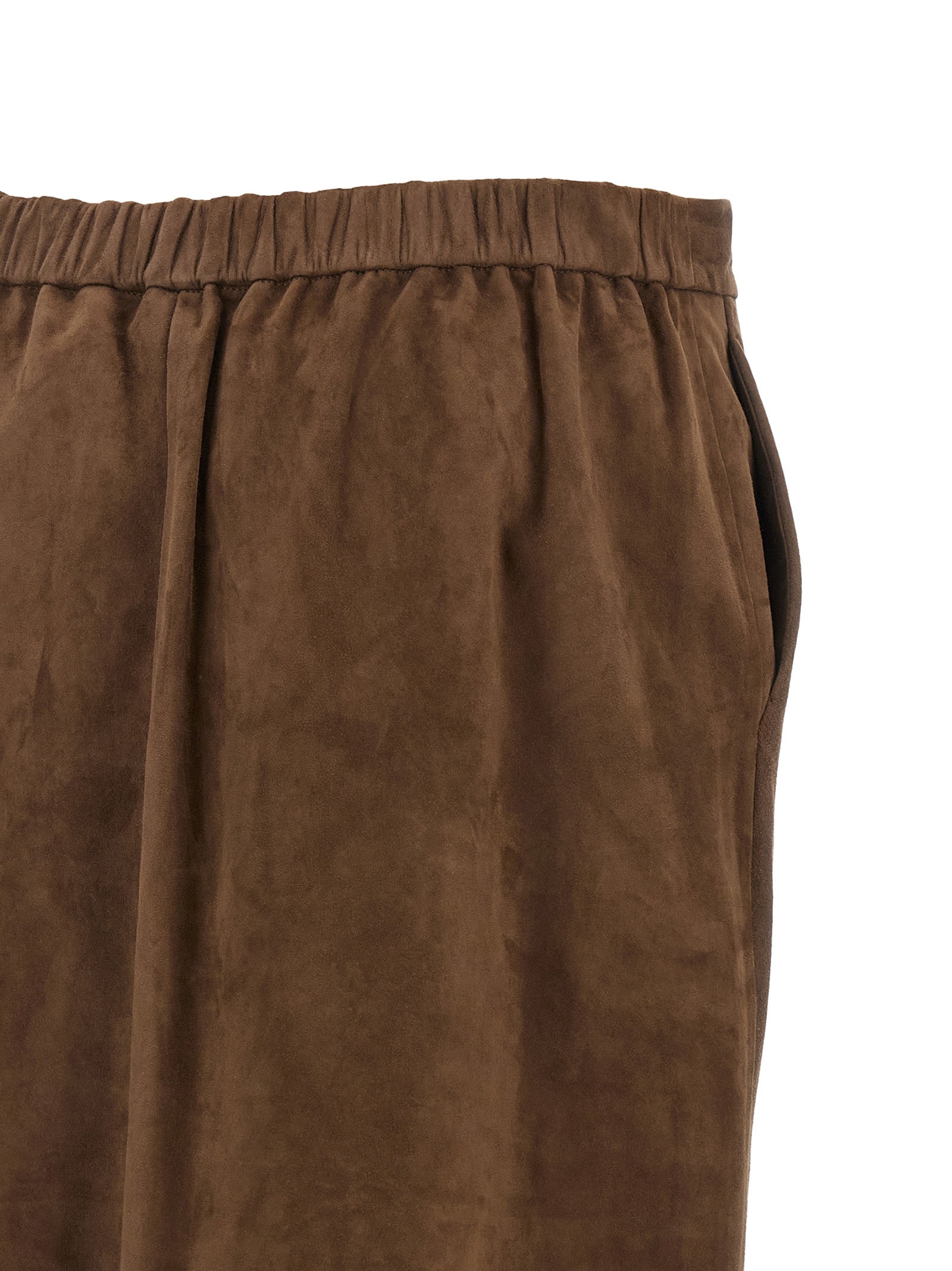 'S Max Mara Gold Lamb Leather Midi Women's Skirt