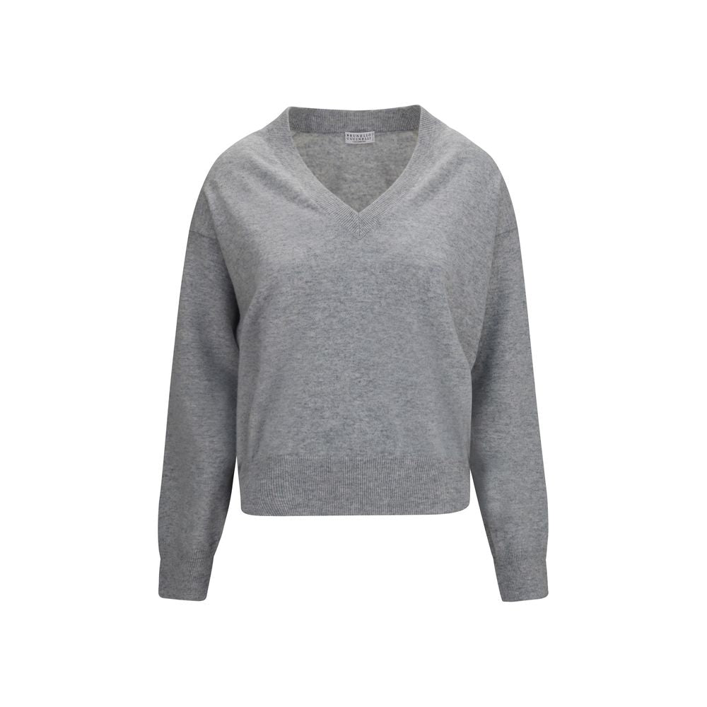 Brunello Cucinelli Gray Cashmere Women's Sweater