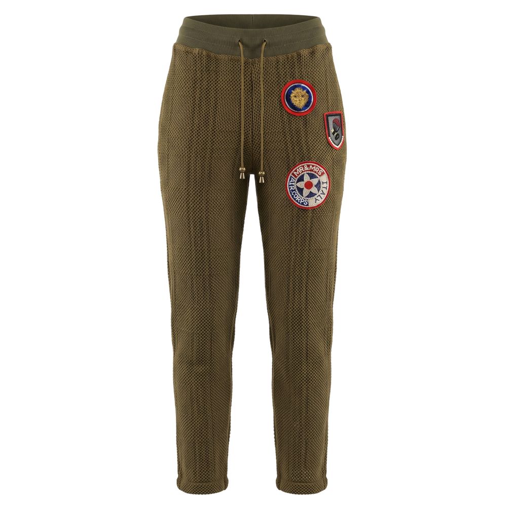 Mr&Mrs Italy Green Mesh Women Women's Pants