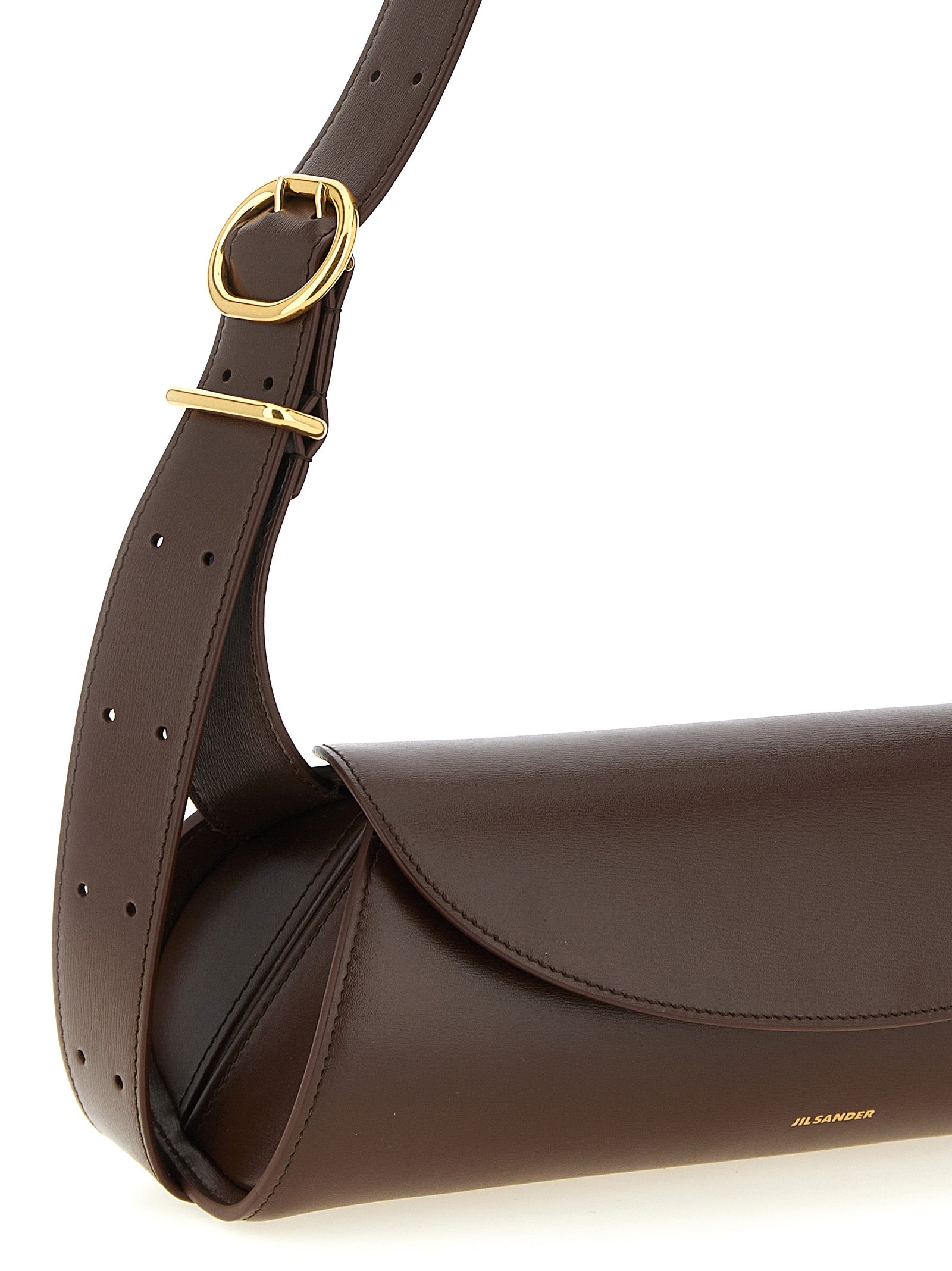 Jil Sander Brown Calfskin Shoulder Women's Bag