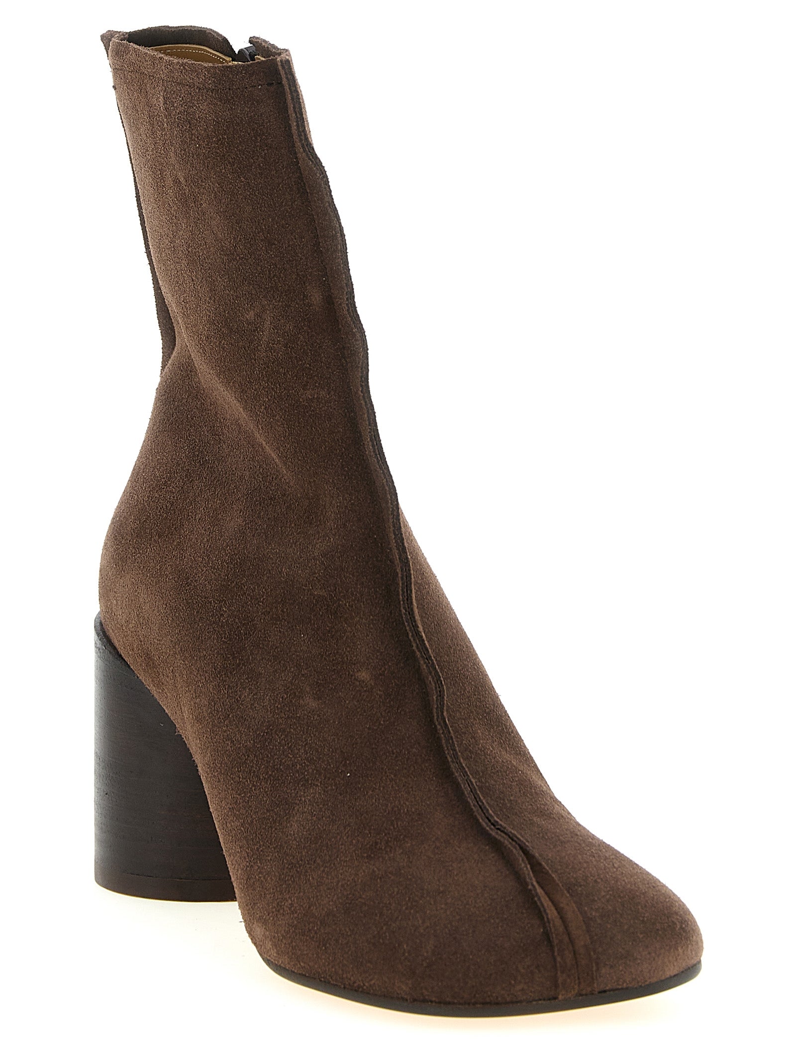 MM6 Maison Margiela Brown Cowhide Ankle Women's Boots