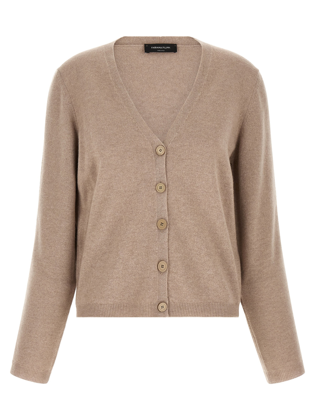 Fabiana Filippi Beige Virgin Wool Women's Cardigan