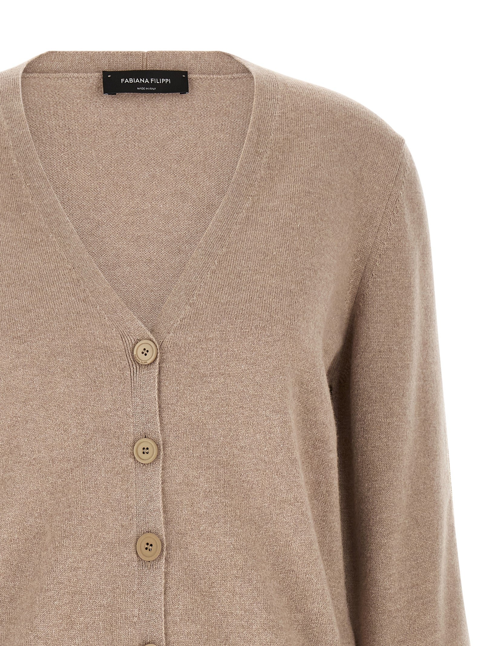 Fabiana Filippi Beige Virgin Wool Women's Cardigan