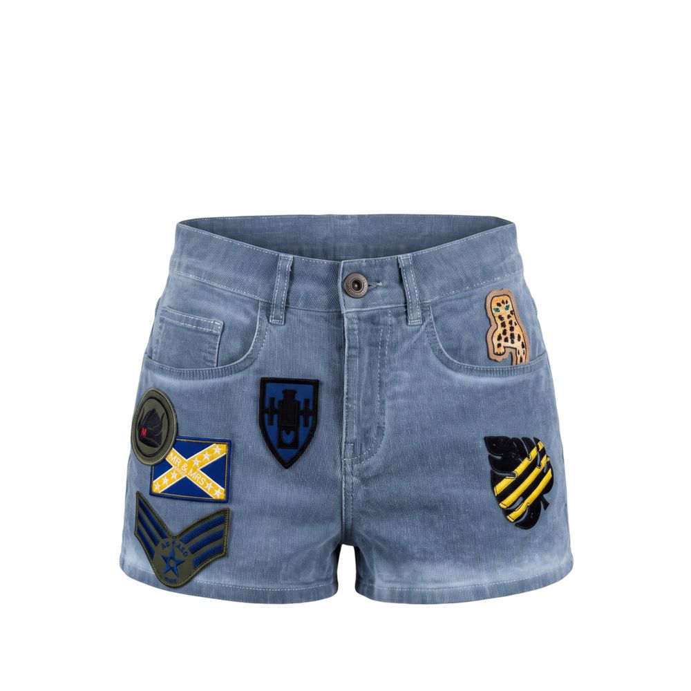 Mr&Mrs Italy Blue Cotton Women Women's Shorts