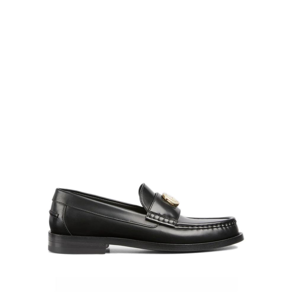 Gucci Black Leather Slip-On Women's Loafers