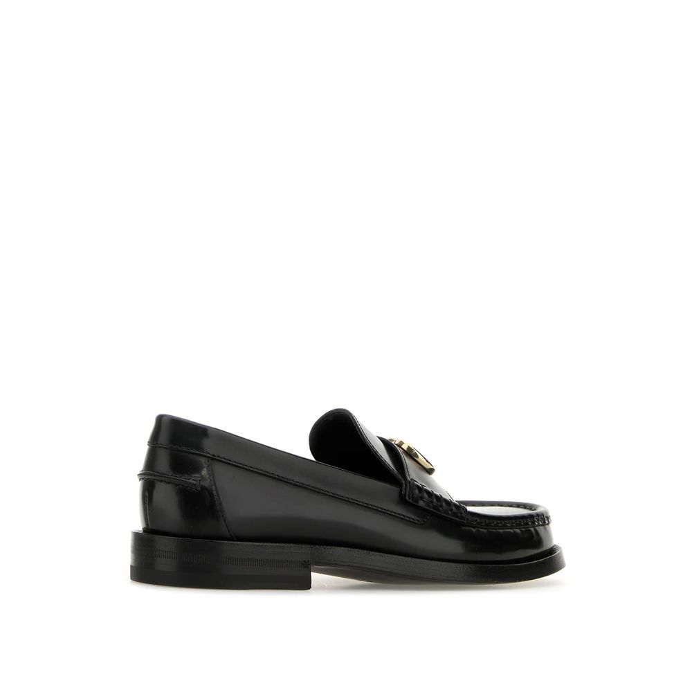 Gucci Black Leather Slip-On Women's Loafers