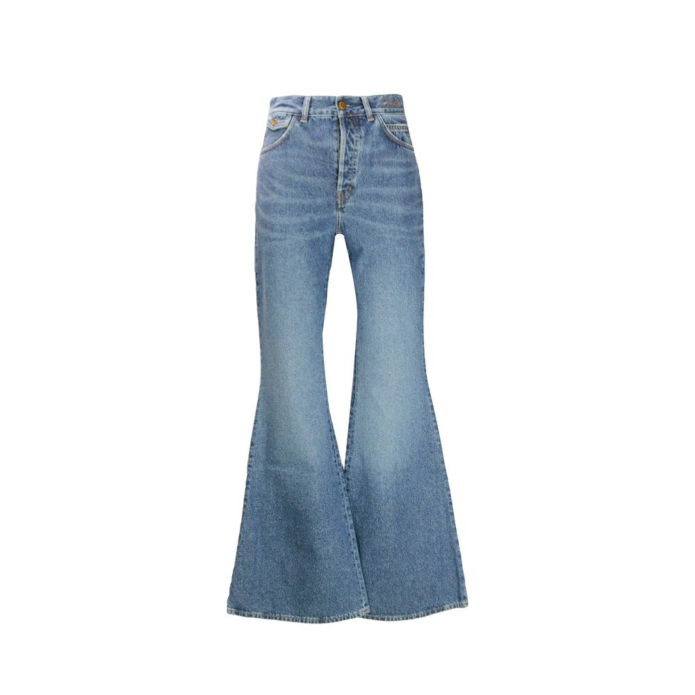 Chloé Blue Cotton Flared Women's Jeans