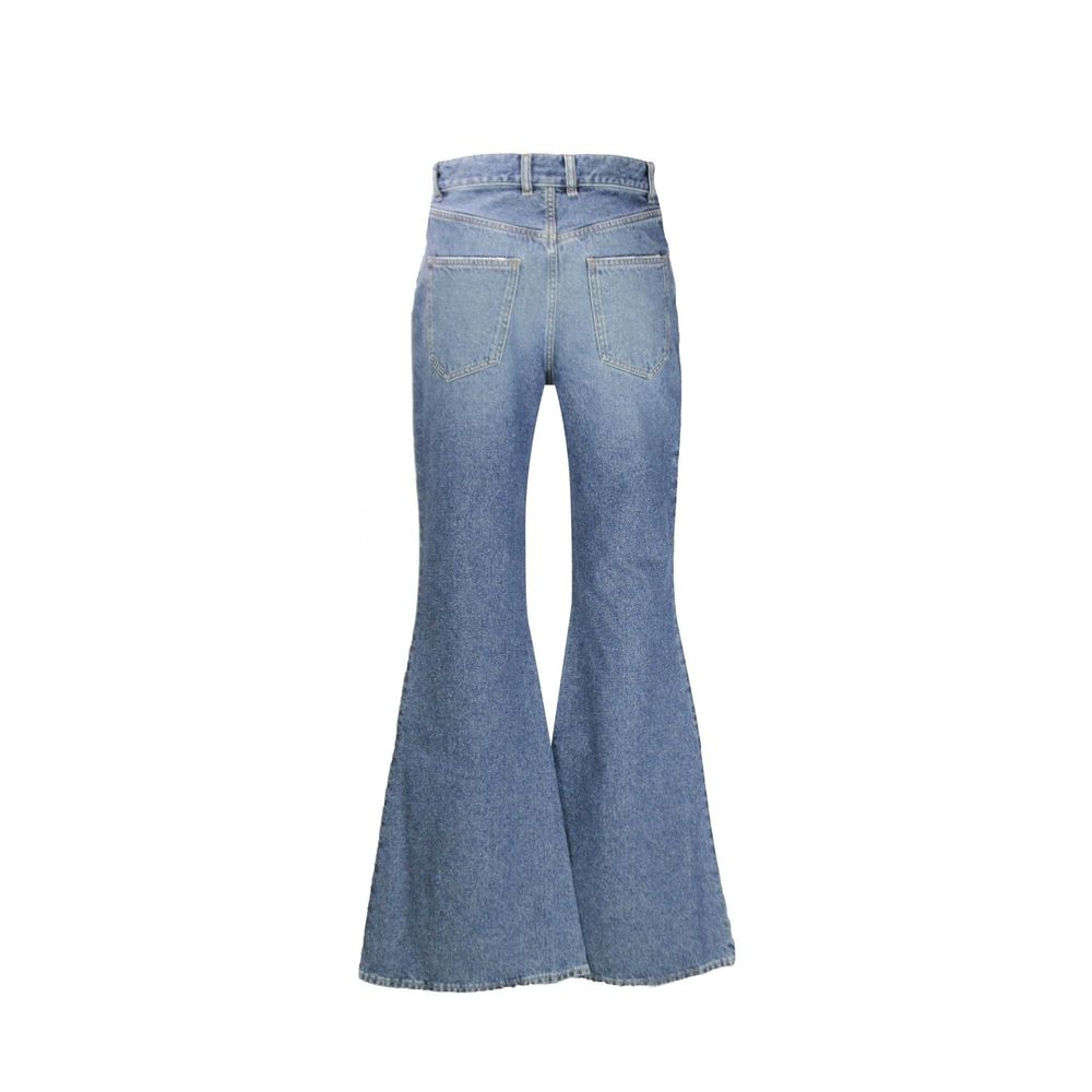 Chloé Blue Cotton Flared Women's Jeans