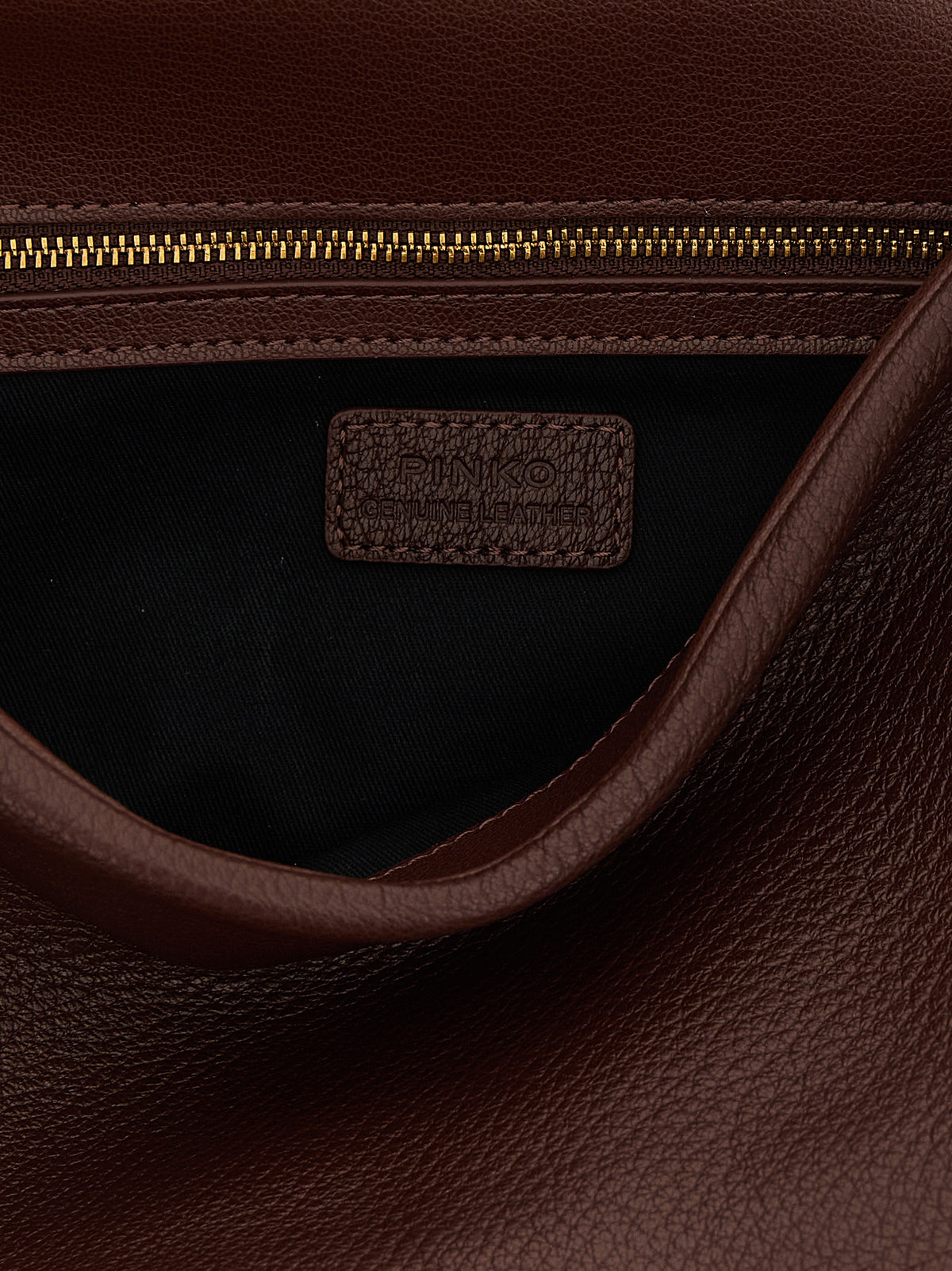 PINKO Brown Lamb Leather Shoulder Women's Bag