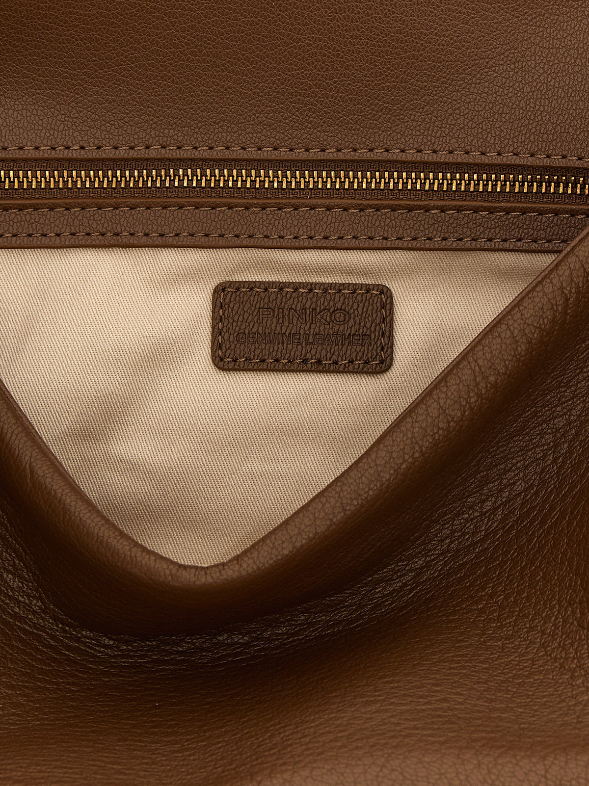 PINKO Brown Lamb Leather Shoulder Women's Bag