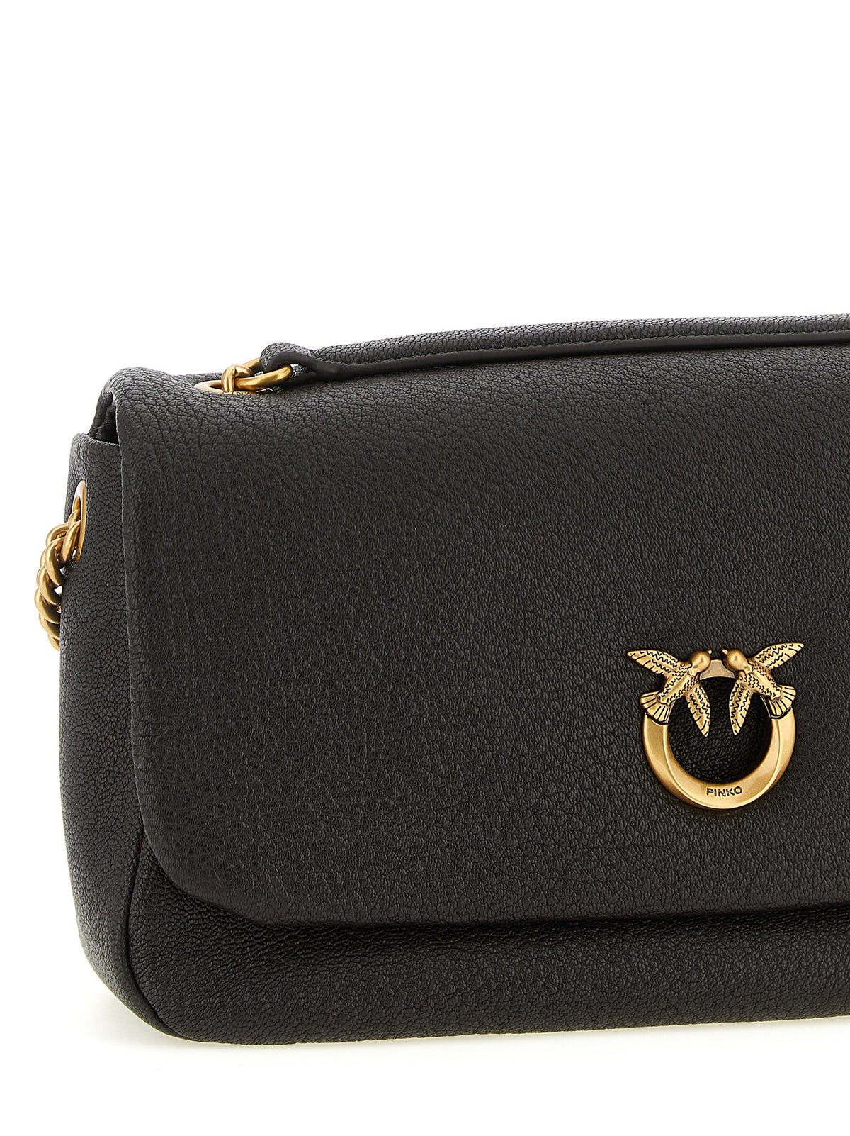 PINKO Brown Lamb Leather Shoulder Women's Bag