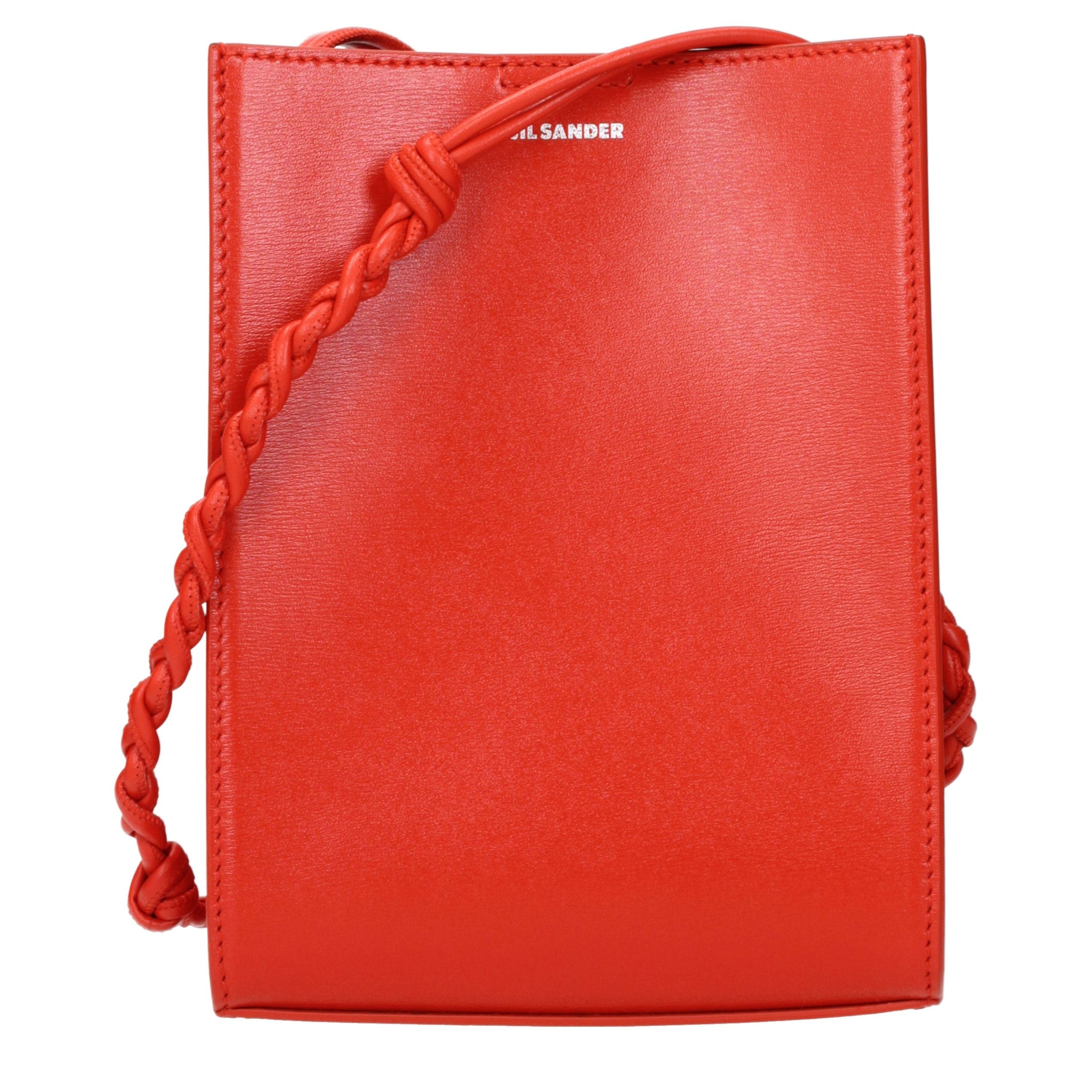 Jil Sander Red Leather Crossbody Women's Bag