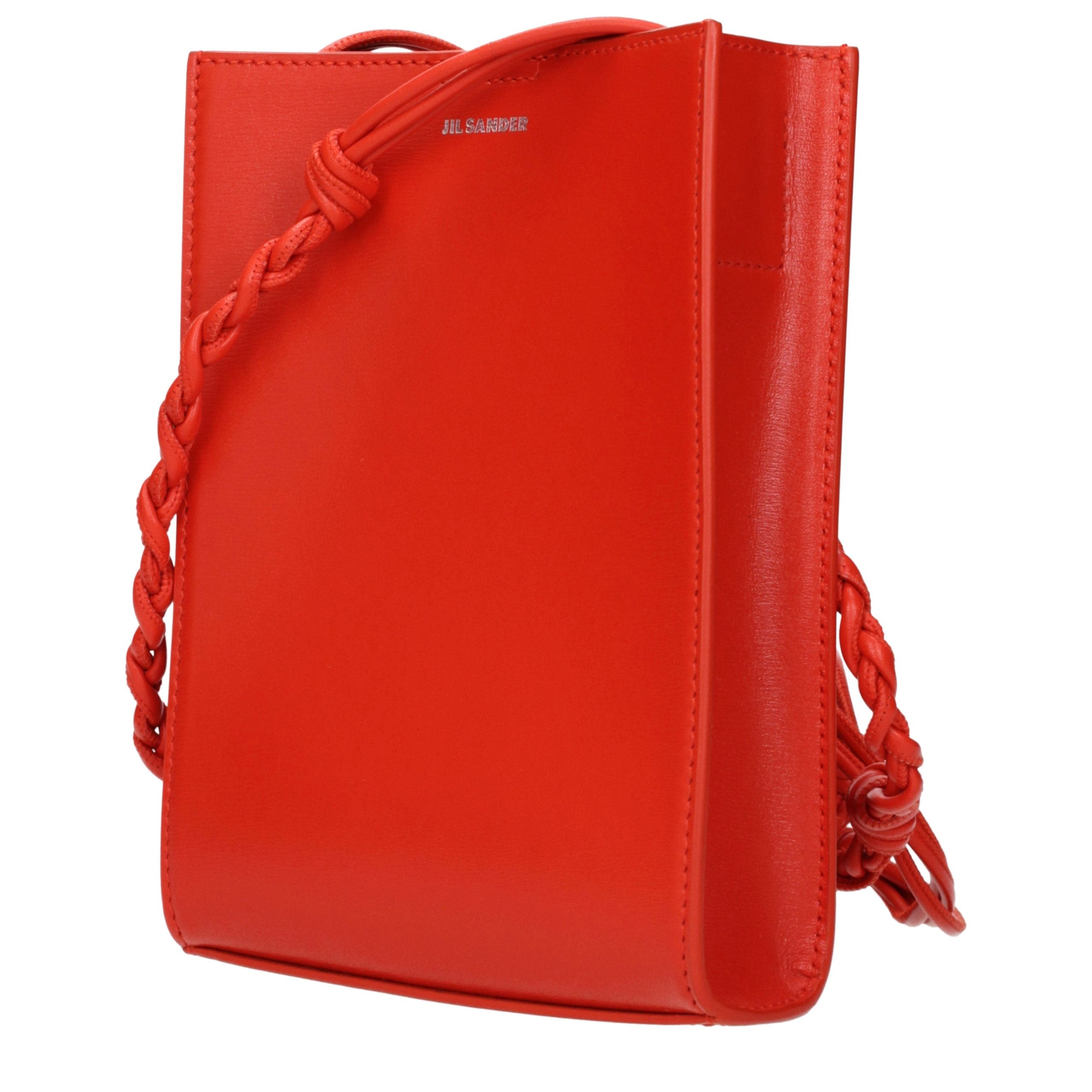 Jil Sander Red Leather Crossbody Women's Bag