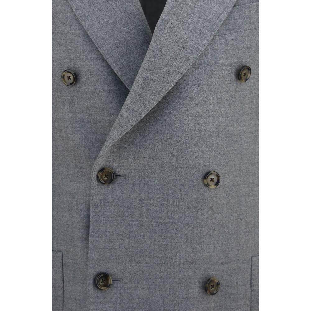 Lardini Gray Wool Oves Aries Full-Length Men's Jacket