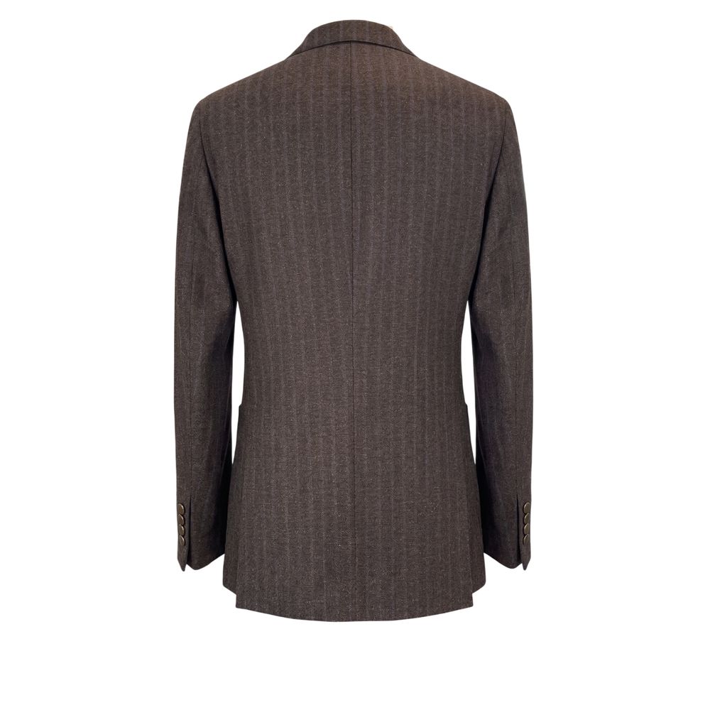 Peserico Brown Wool Men Men's Jacket