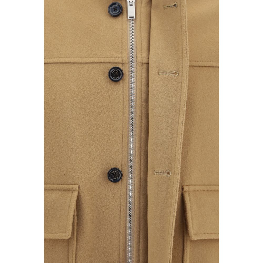 Lardini Beige Wool Oves Aries Full-Length Men's Jacket