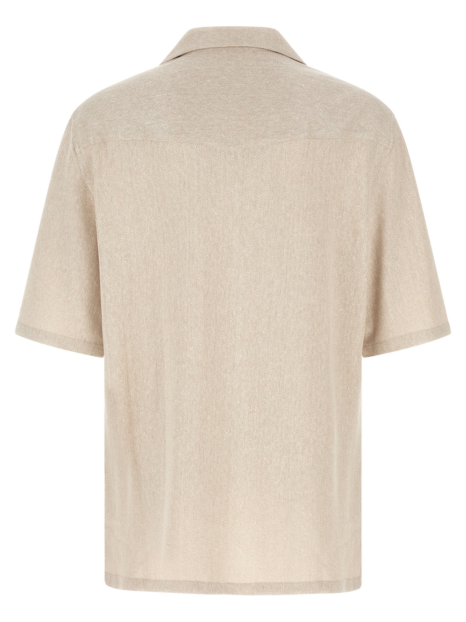 Brunello Cucinelli Beige Linen Men's Blouse