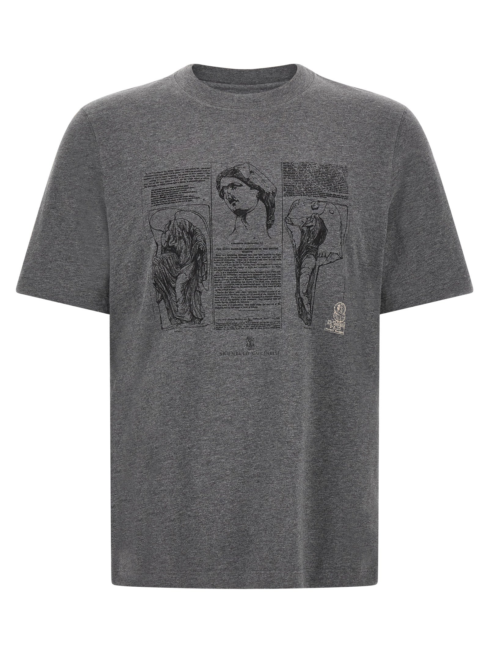 Brunello Cucinelli Gray Cotton Men's T-Shirt