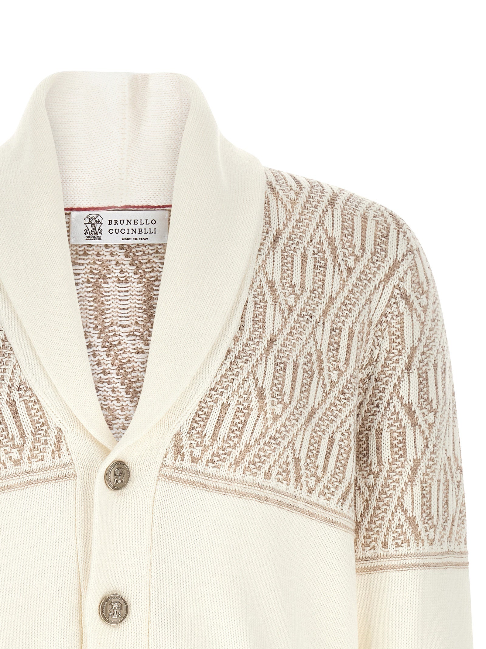 Brunello Cucinelli Beige Cotton Men's Cardigan