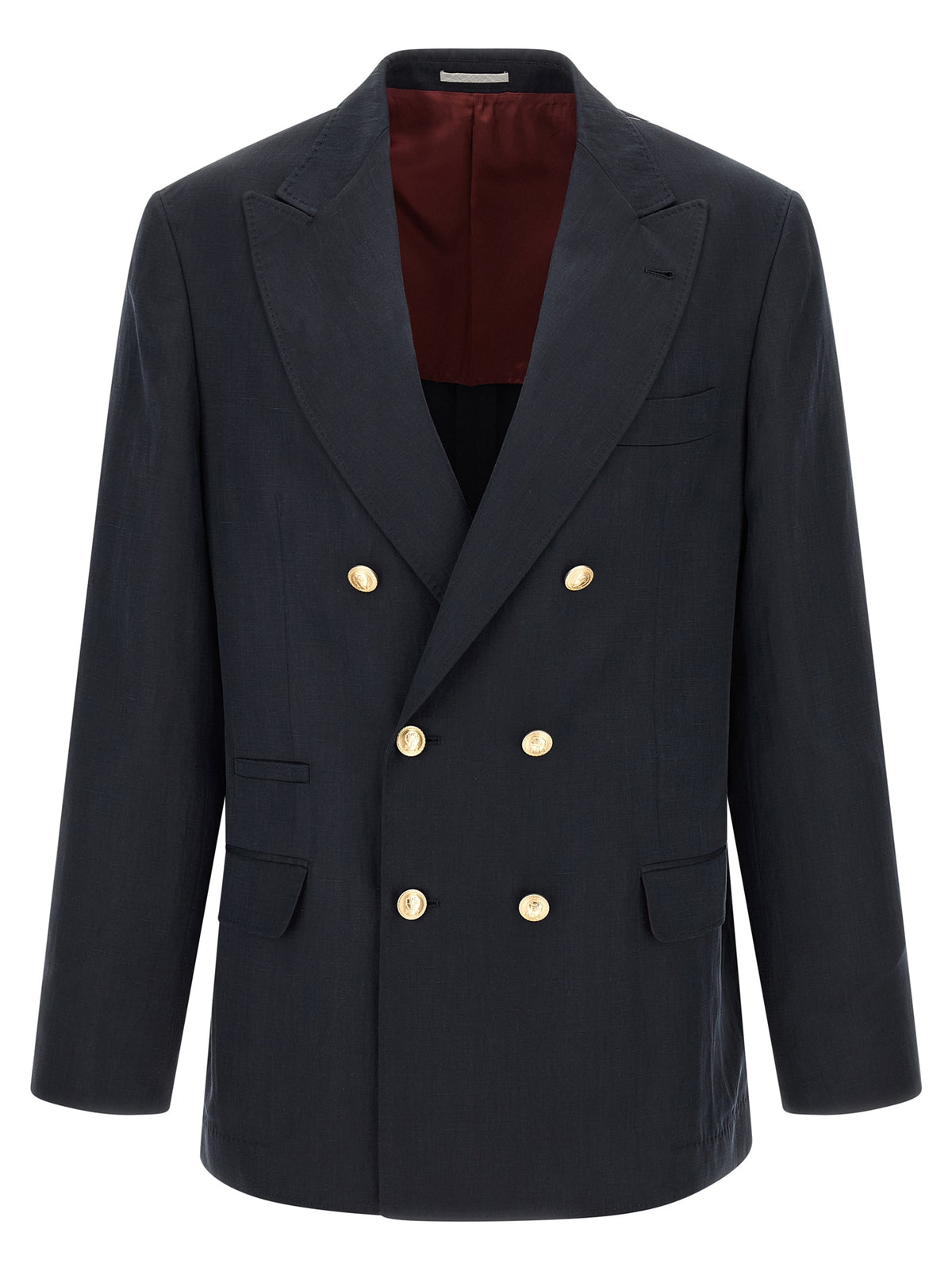 Brunello Cucinelli Blue Silk Men's Blazer