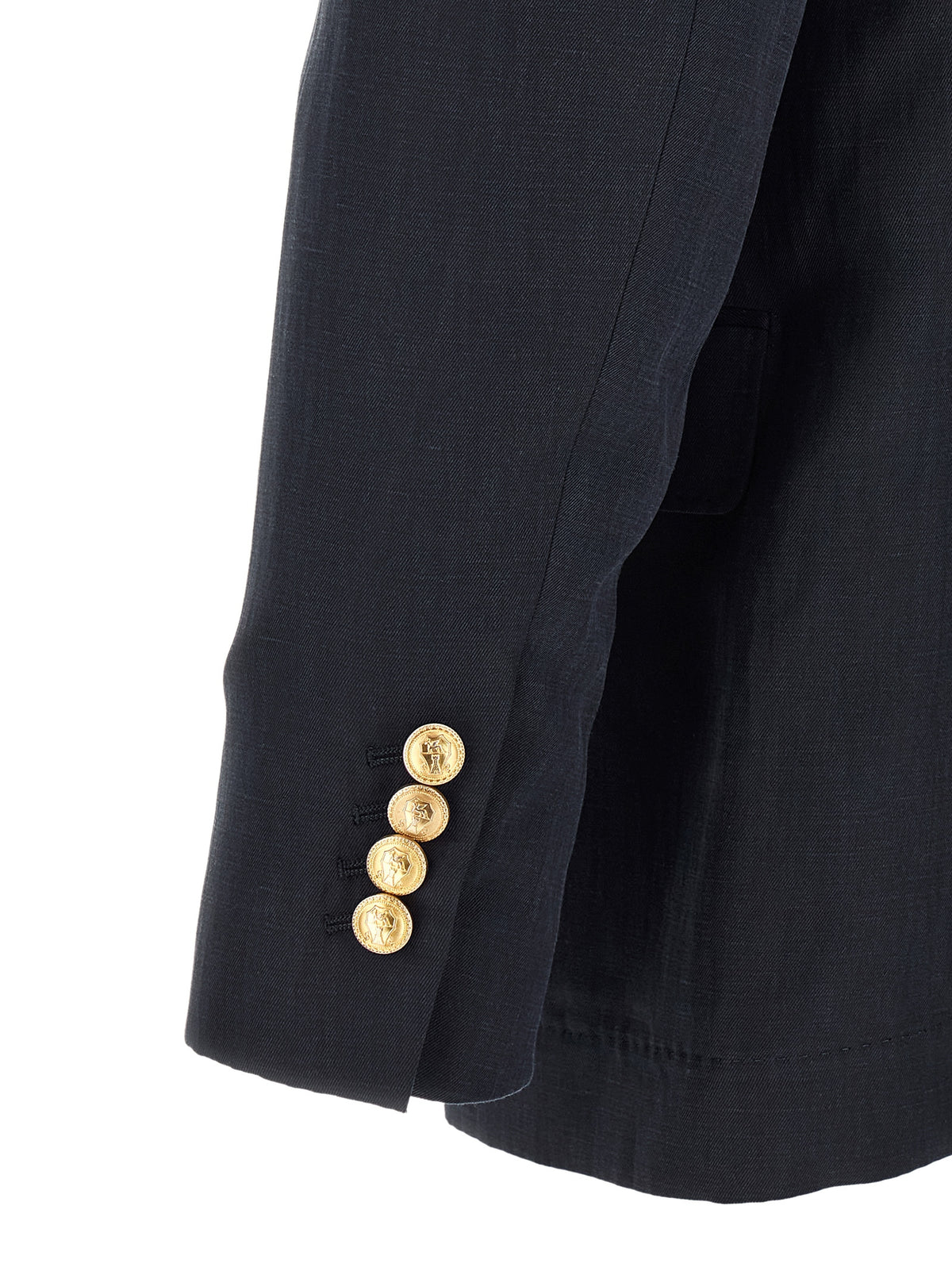 Brunello Cucinelli Blue Silk Men's Blazer