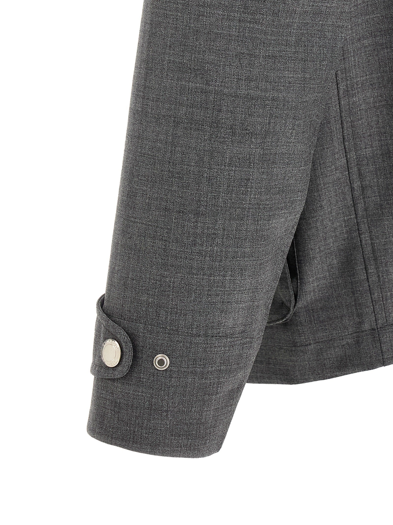 Brunello Cucinelli Gray Virgin Wool Full-Length Men's Jacket