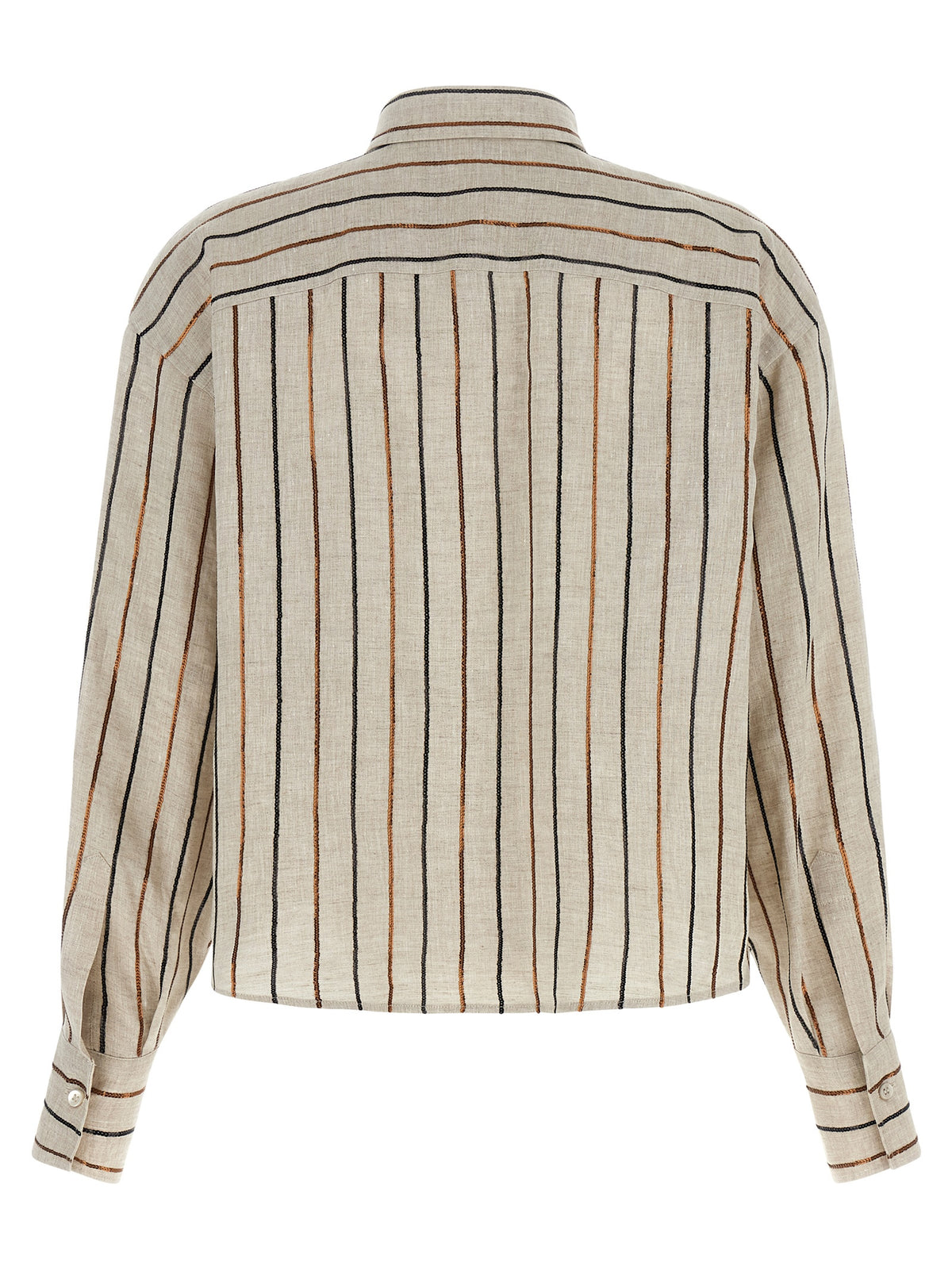 Brunello Cucinelli Beige Linen Women's Blouse
