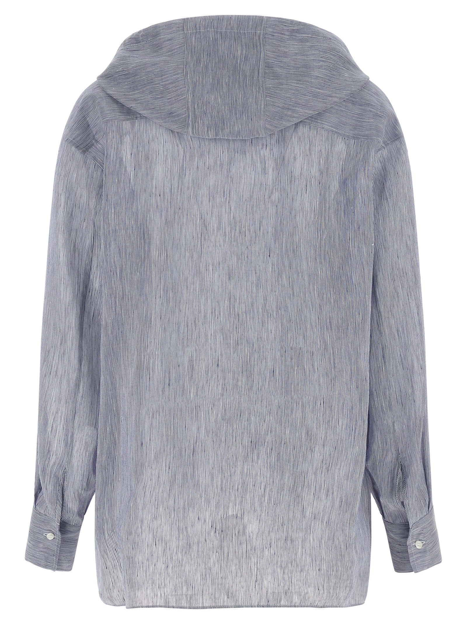 Brunello Cucinelli Blue Linen Women's Blouse