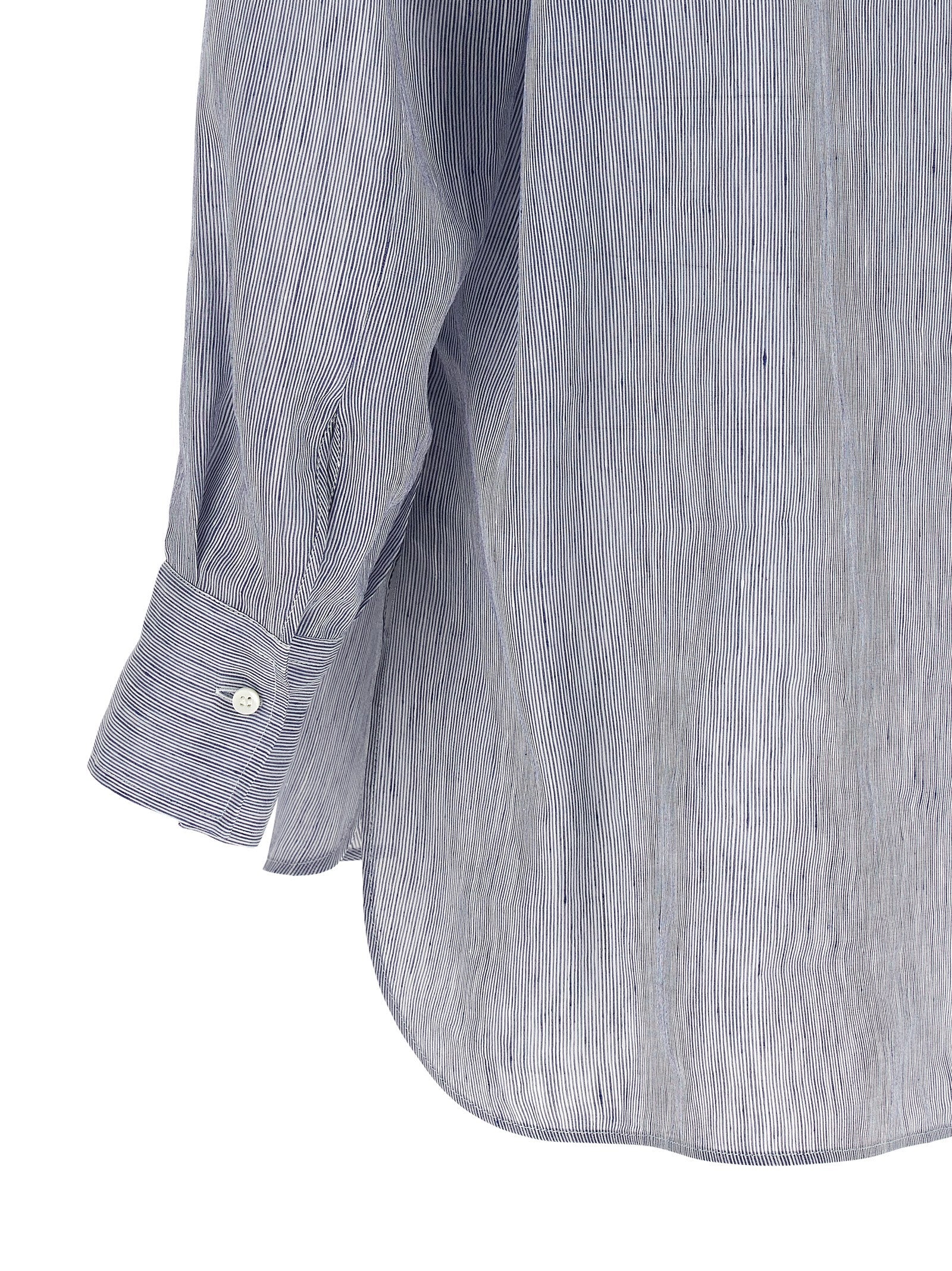 Brunello Cucinelli Blue Linen Women's Blouse