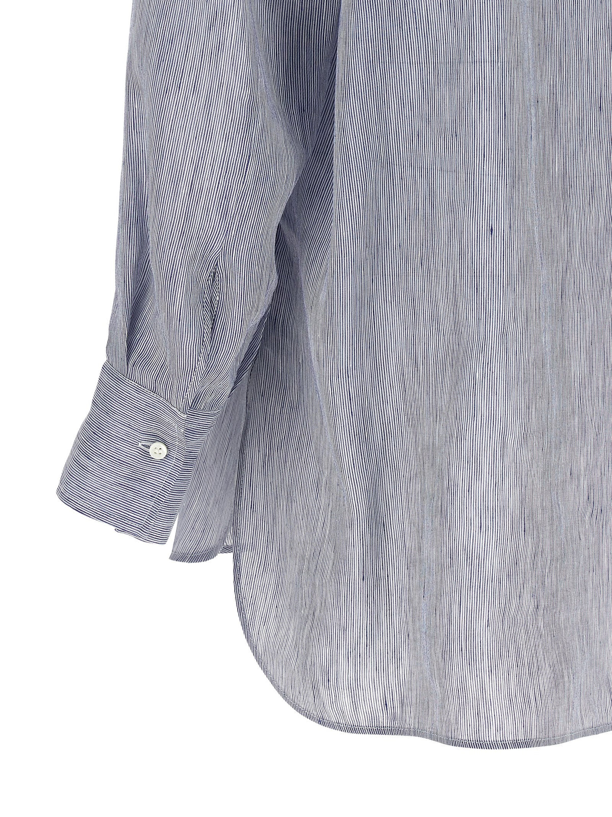 Brunello Cucinelli Blue Linen Women's Blouse