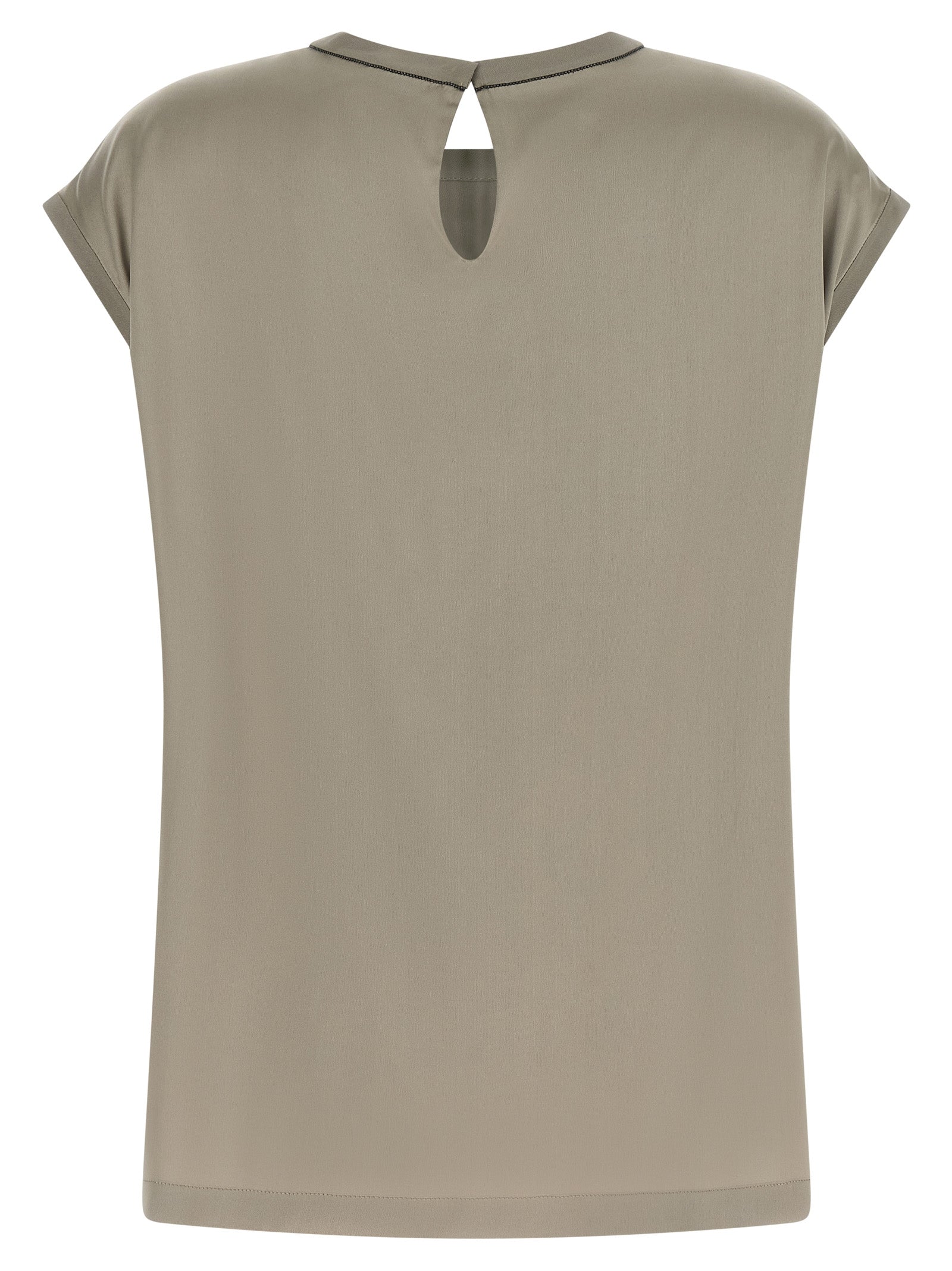 Brunello Cucinelli Bicolor Silk Women's Blouse