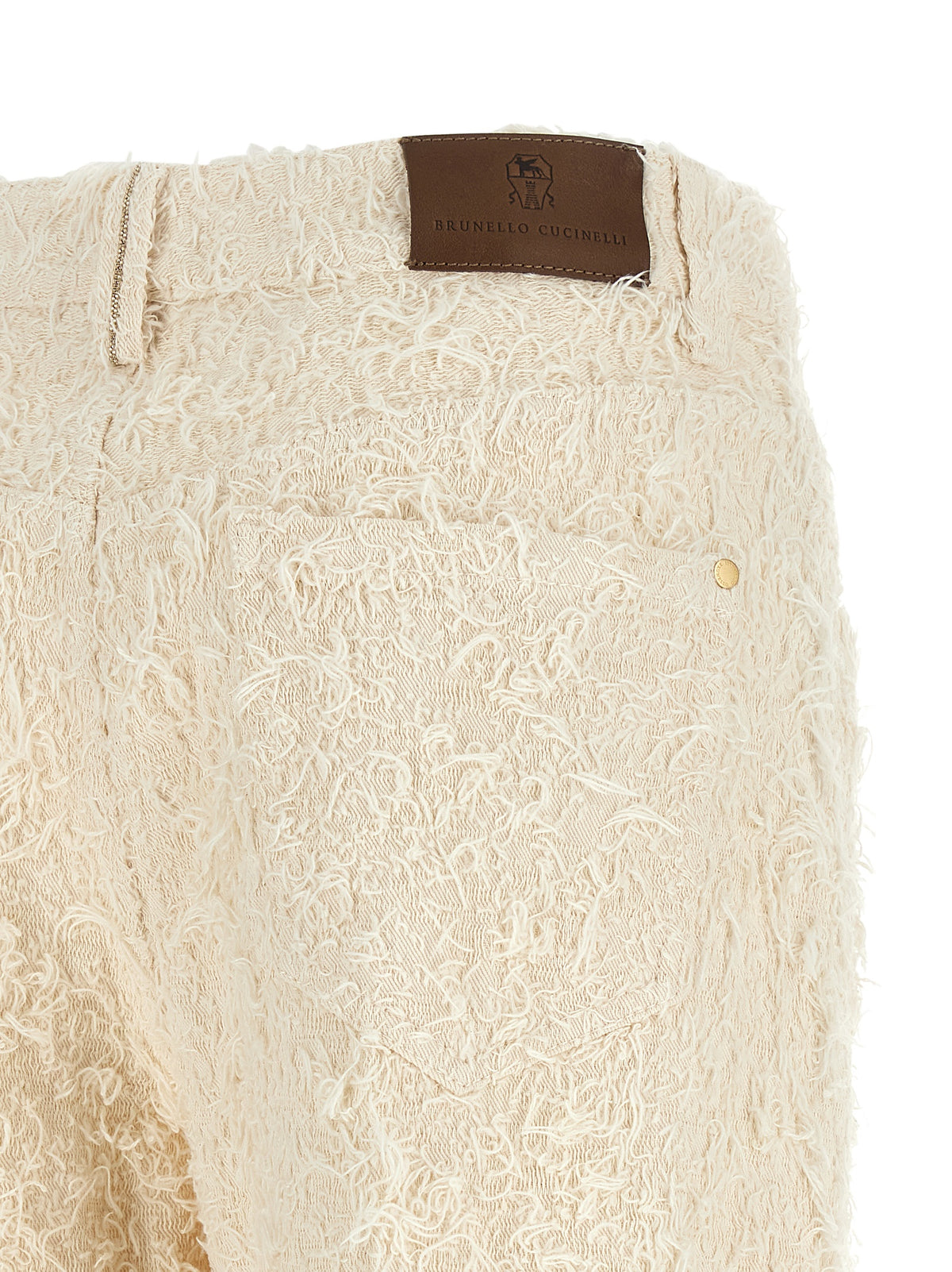 Brunello Cucinelli Beige Cotton Casual Women's Pants
