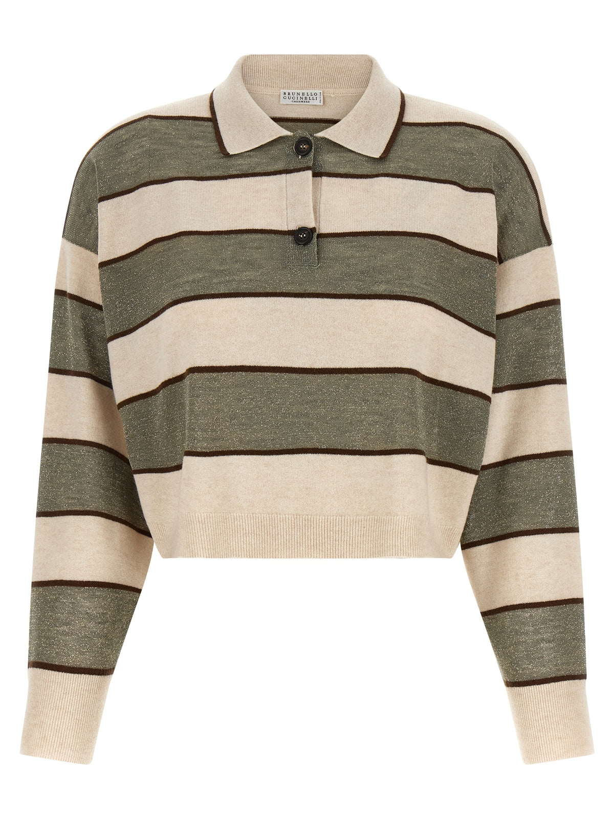 Brunello Cucinelli Multicolor Virgin Wool Polo Women's Shirt