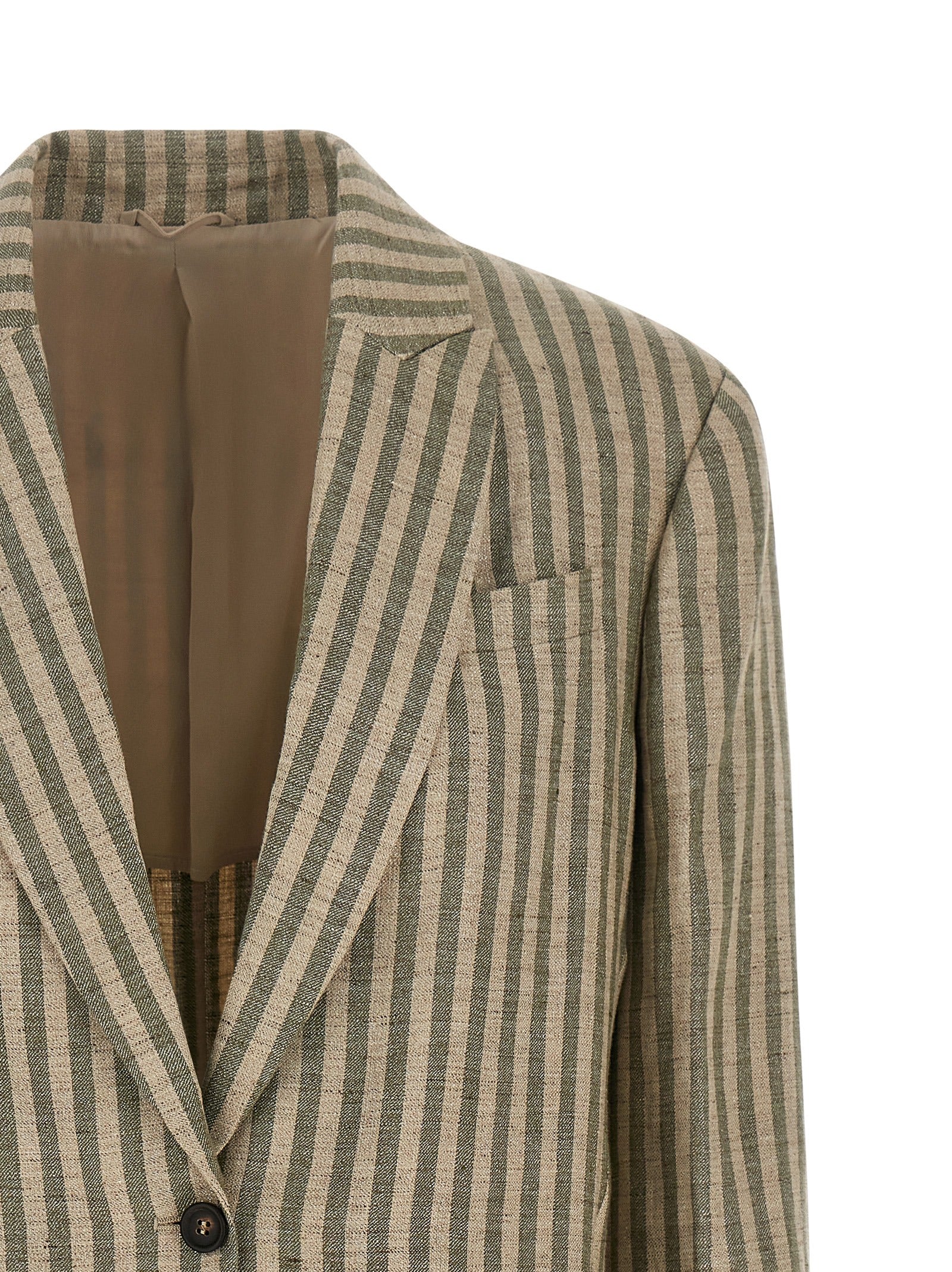 Brunello Cucinelli Bicolor Linen Women's Blazer