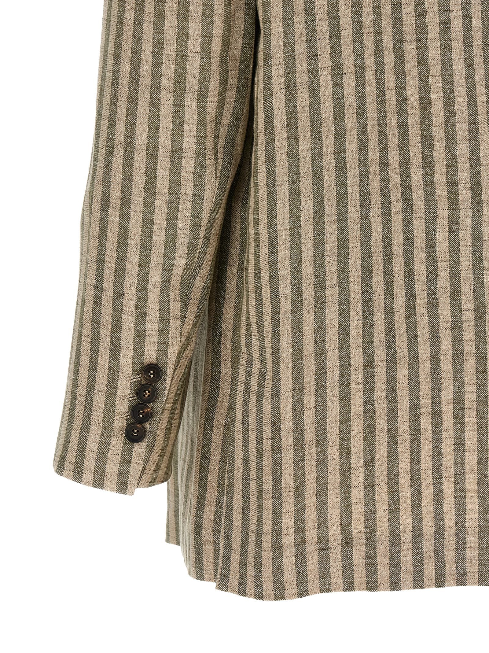 Brunello Cucinelli Bicolor Linen Women's Blazer
