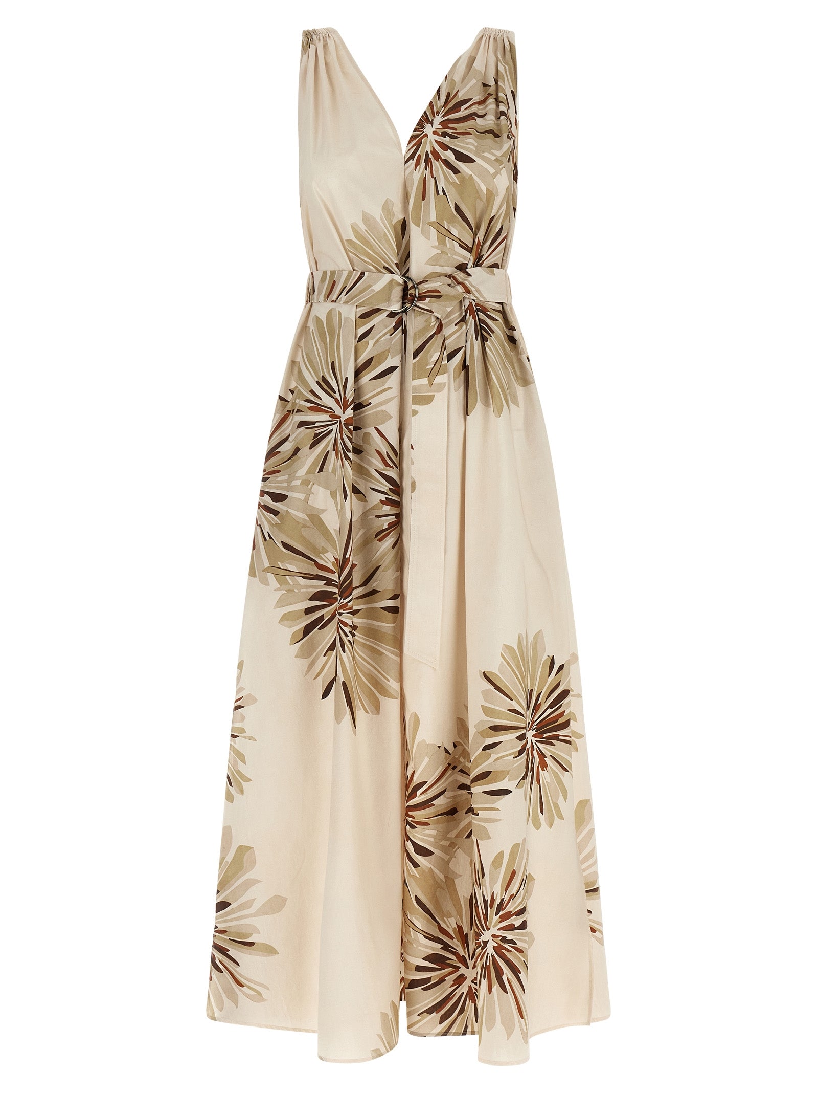 Brunello Cucinelli Beige Cotton Midi Women's Dress