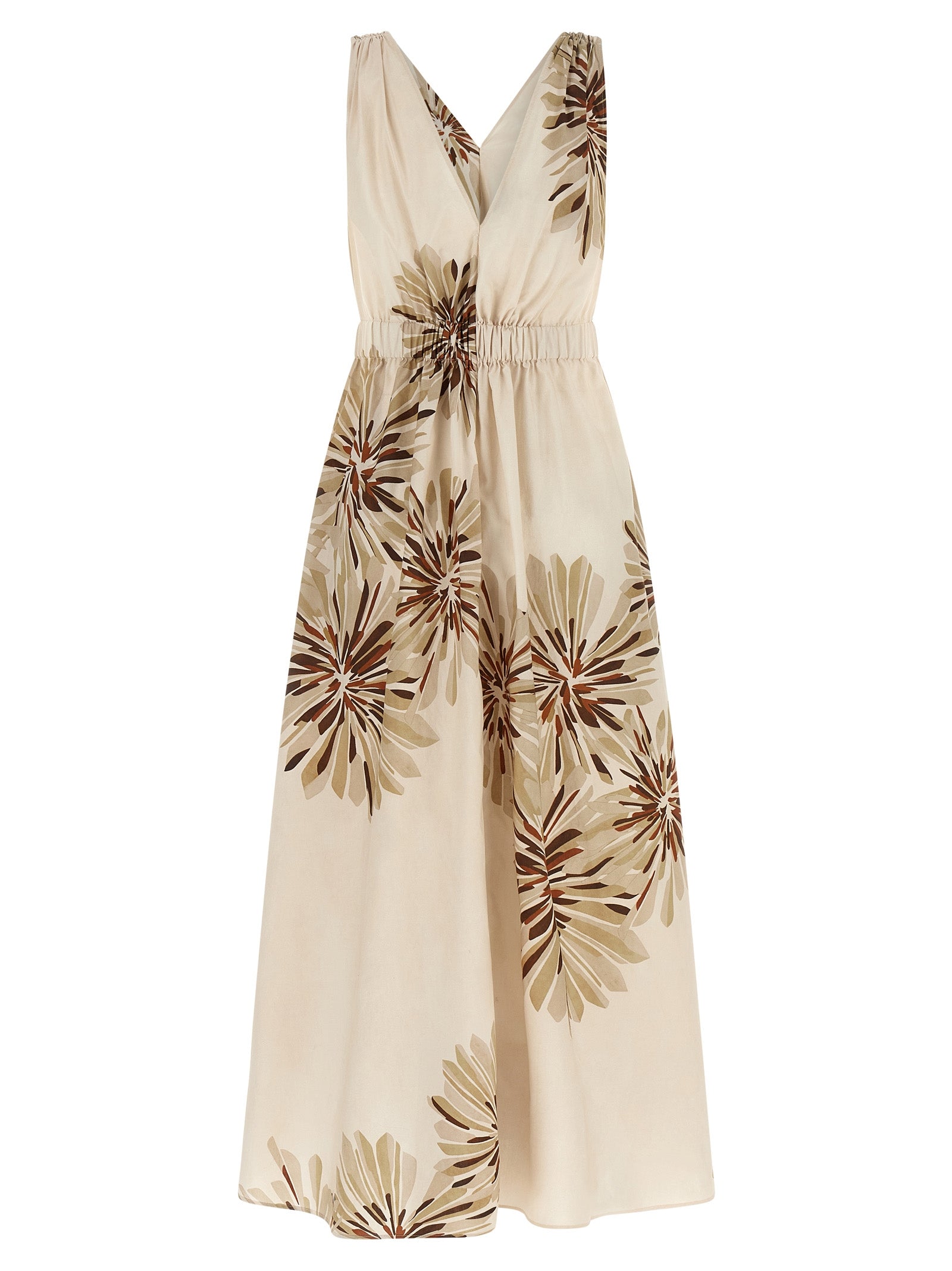 Brunello Cucinelli Beige Cotton Midi Women's Dress