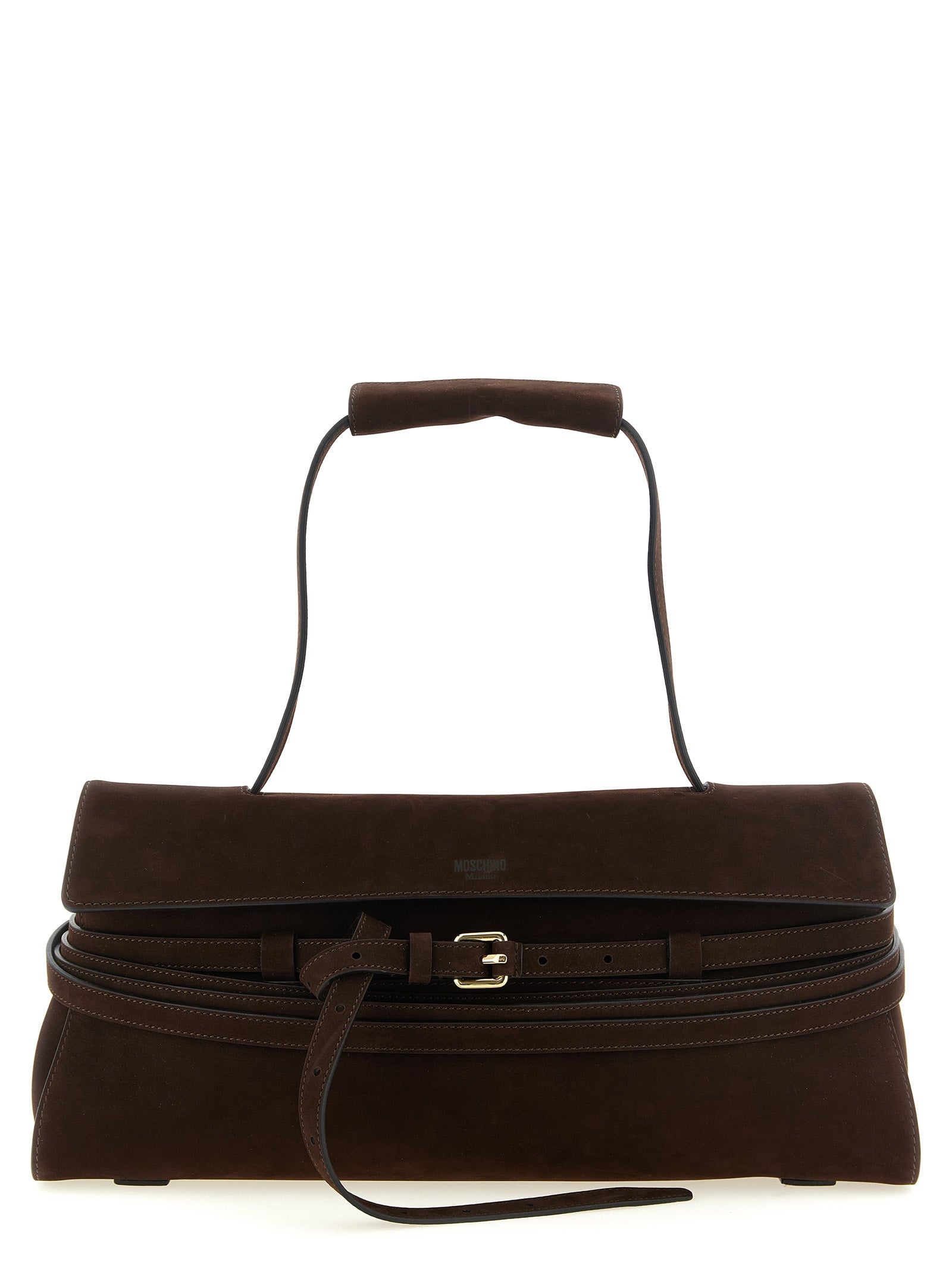 Moschino Brown Calfskin Shoulder Women's Bag