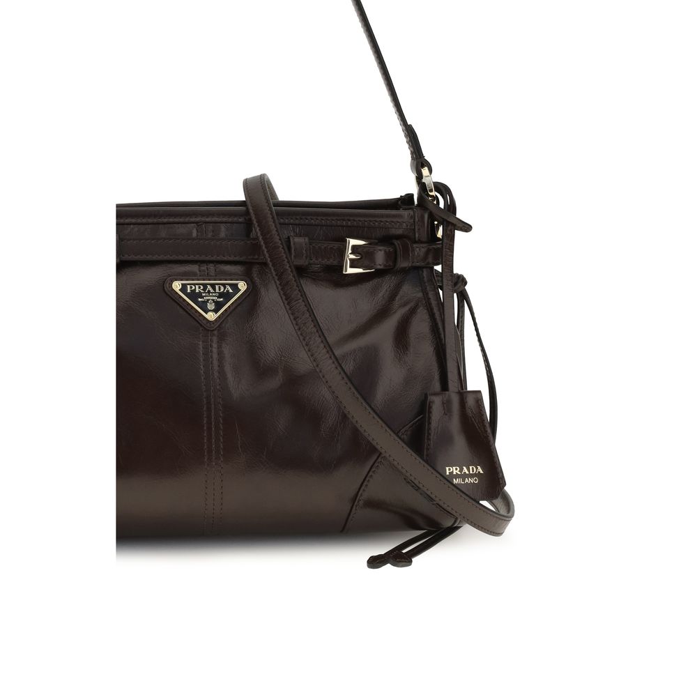 Prada Brown Calf Leather Bos Taurus Women's Handbag
