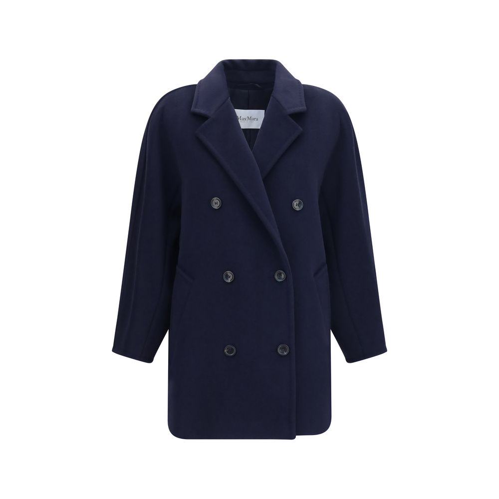 Max Mara Blue Wool Oves Aries Full-Length Women's Jacket