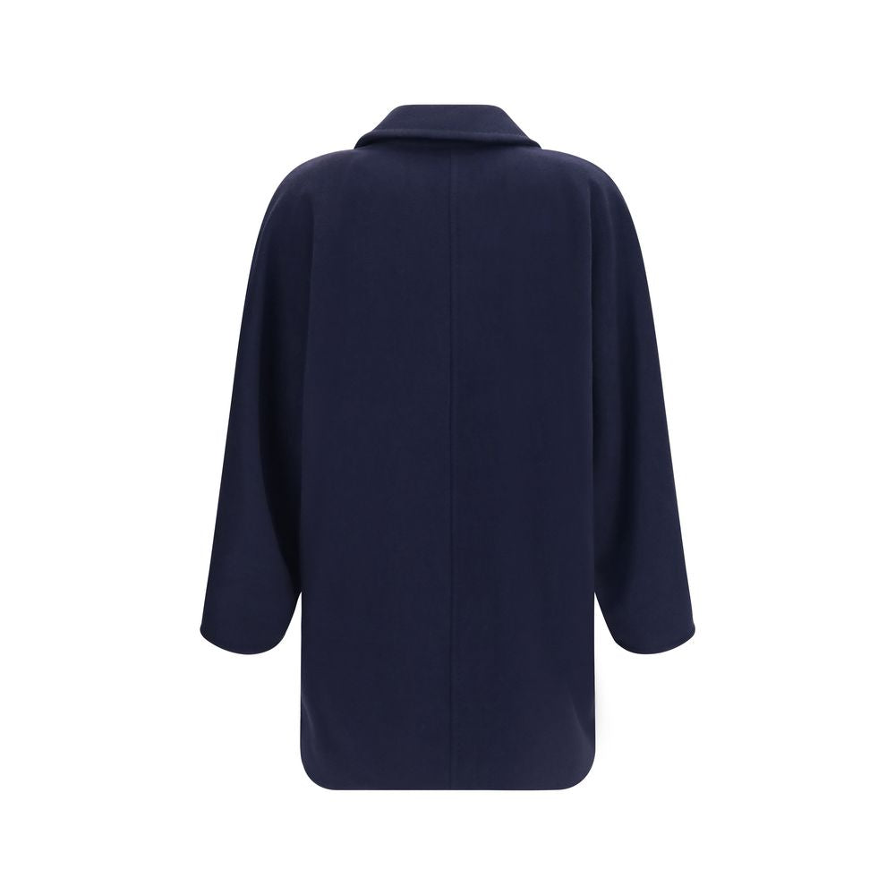 Max Mara Blue Wool Oves Aries Full-Length Women's Jacket