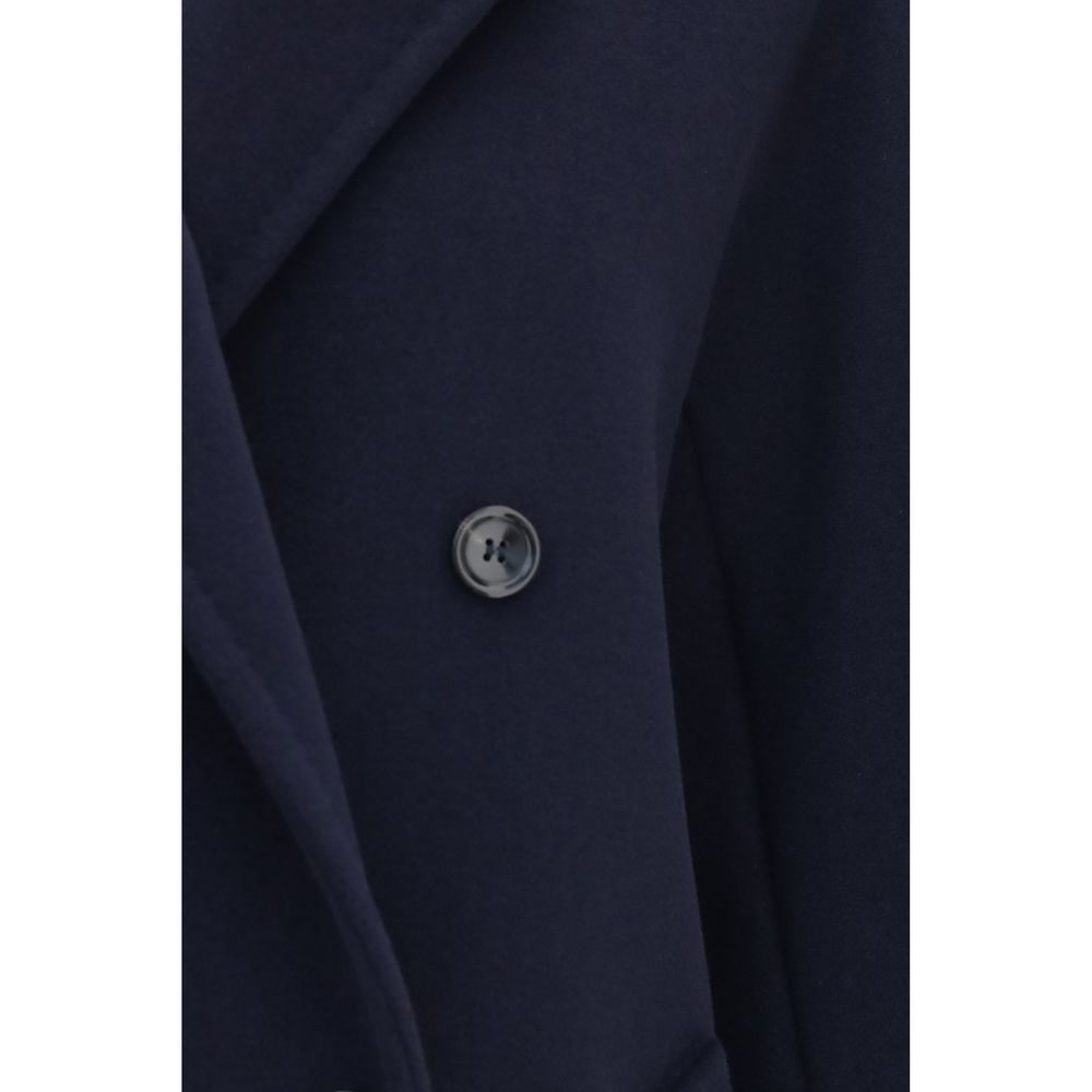 Max Mara Blue Wool Oves Aries Full-Length Women's Jacket