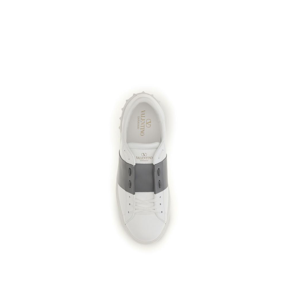 Valentino Garavani Silver Calf Leather Bos Taurus Low Top Men's Sneakers