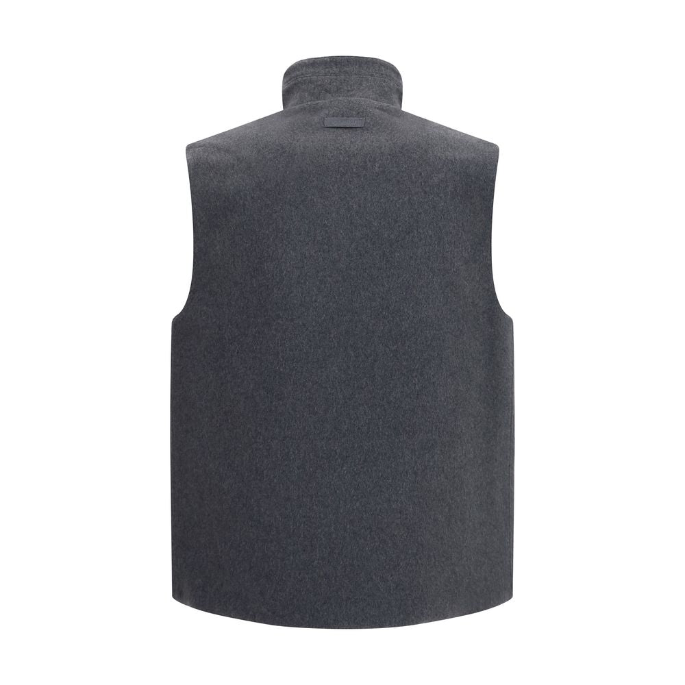 Lardini Gray Wool Oves Aries Sleeveless Men's Jacket