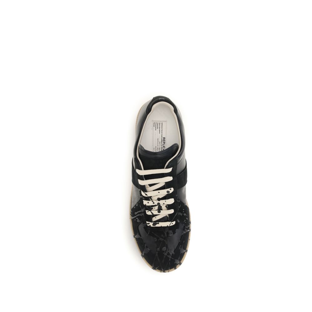 Maison Margiela Black Suede Leather Athletic Men's Sneakers
