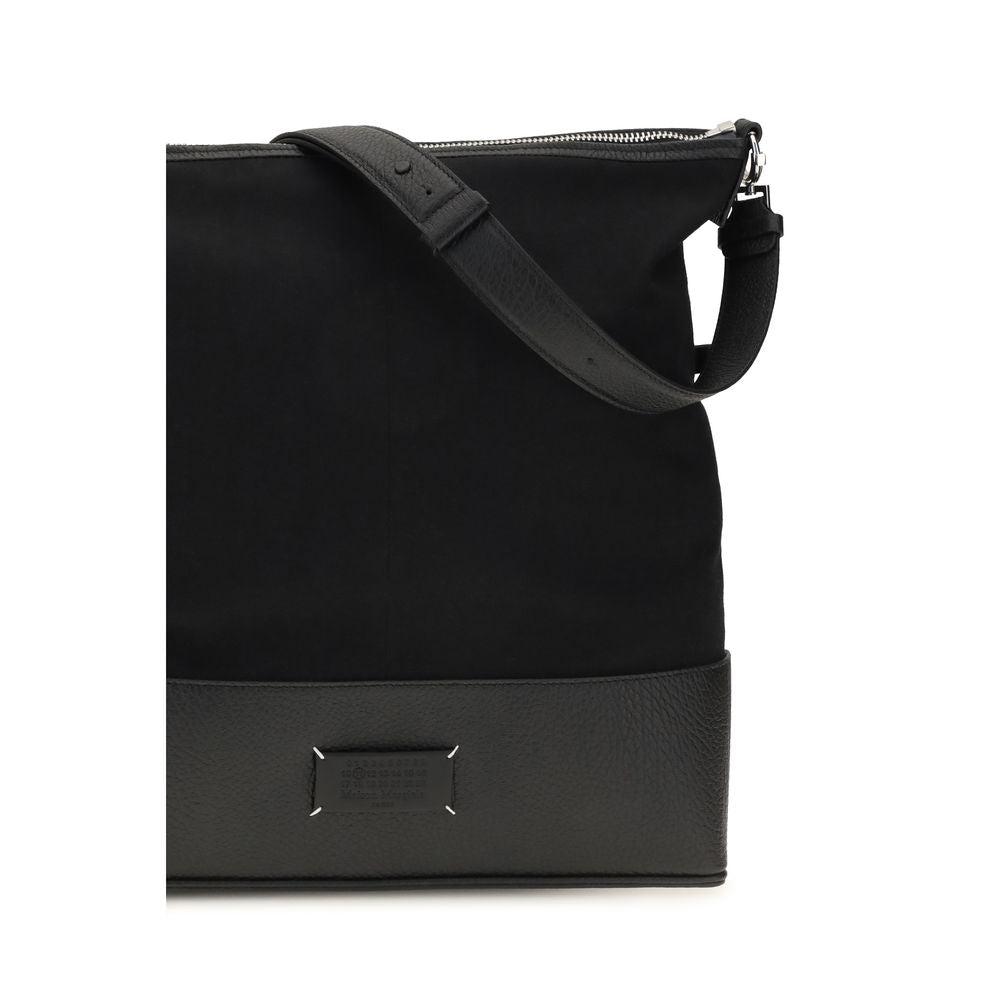 Maison Margiela Black Calf Leather Bos Taurus Shoulder Men's Bag